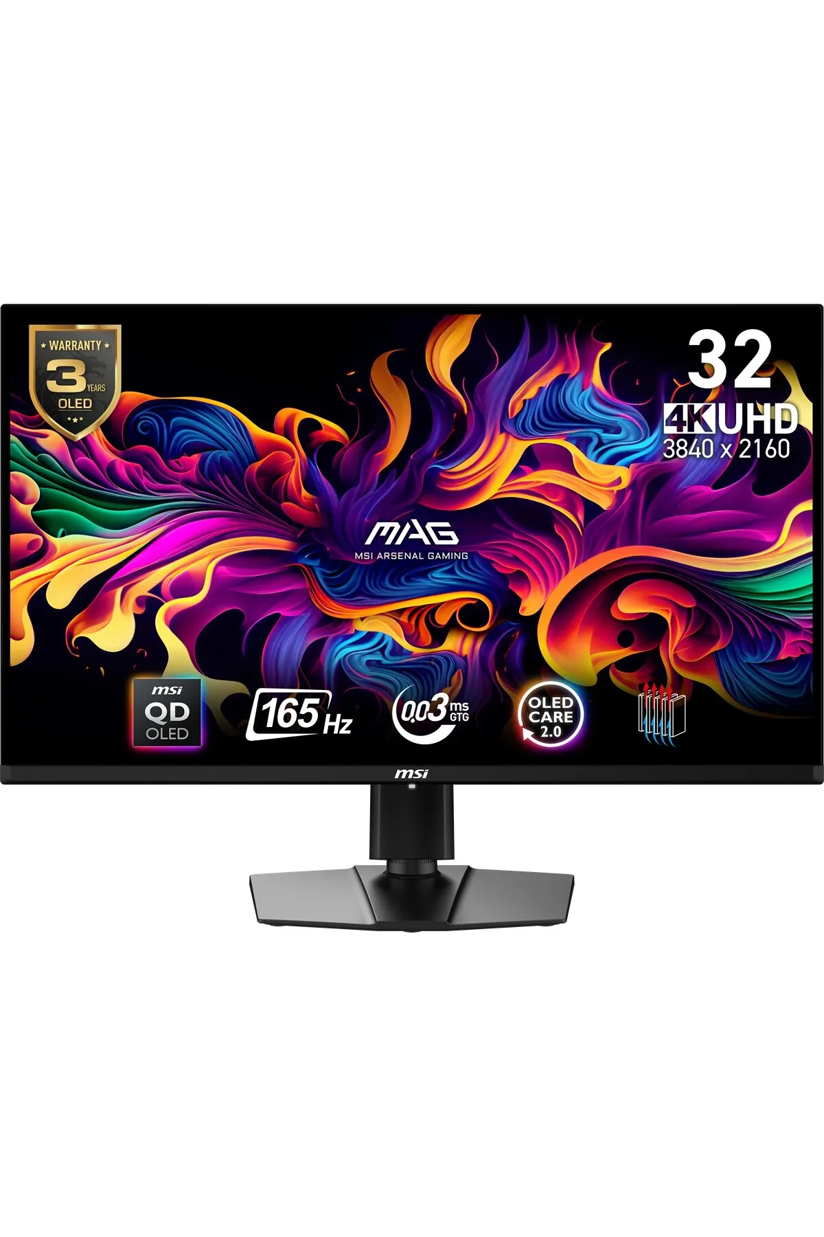 MSI 31.5 MAG 321UP QD-OLED 3840x2160 (UHD) 16:9 FLAT 1500R VA 165HZ 0.03MS FREESYNC GAMING MONITOR