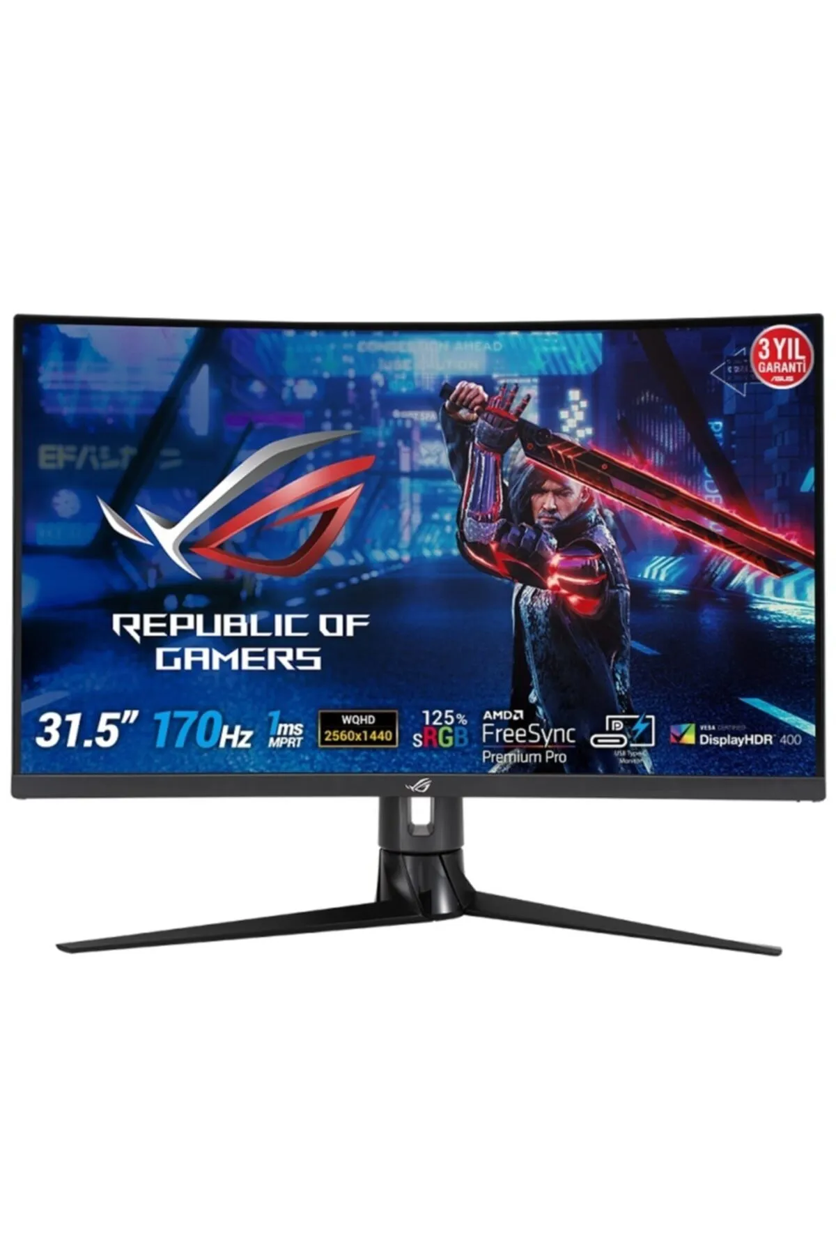 Asus 31.5" Va Rog Strıx Xg32vc 1ms 170hz Hdmı-dp Kavisli Gamıng Monitör (2560 X 1440) Monitor