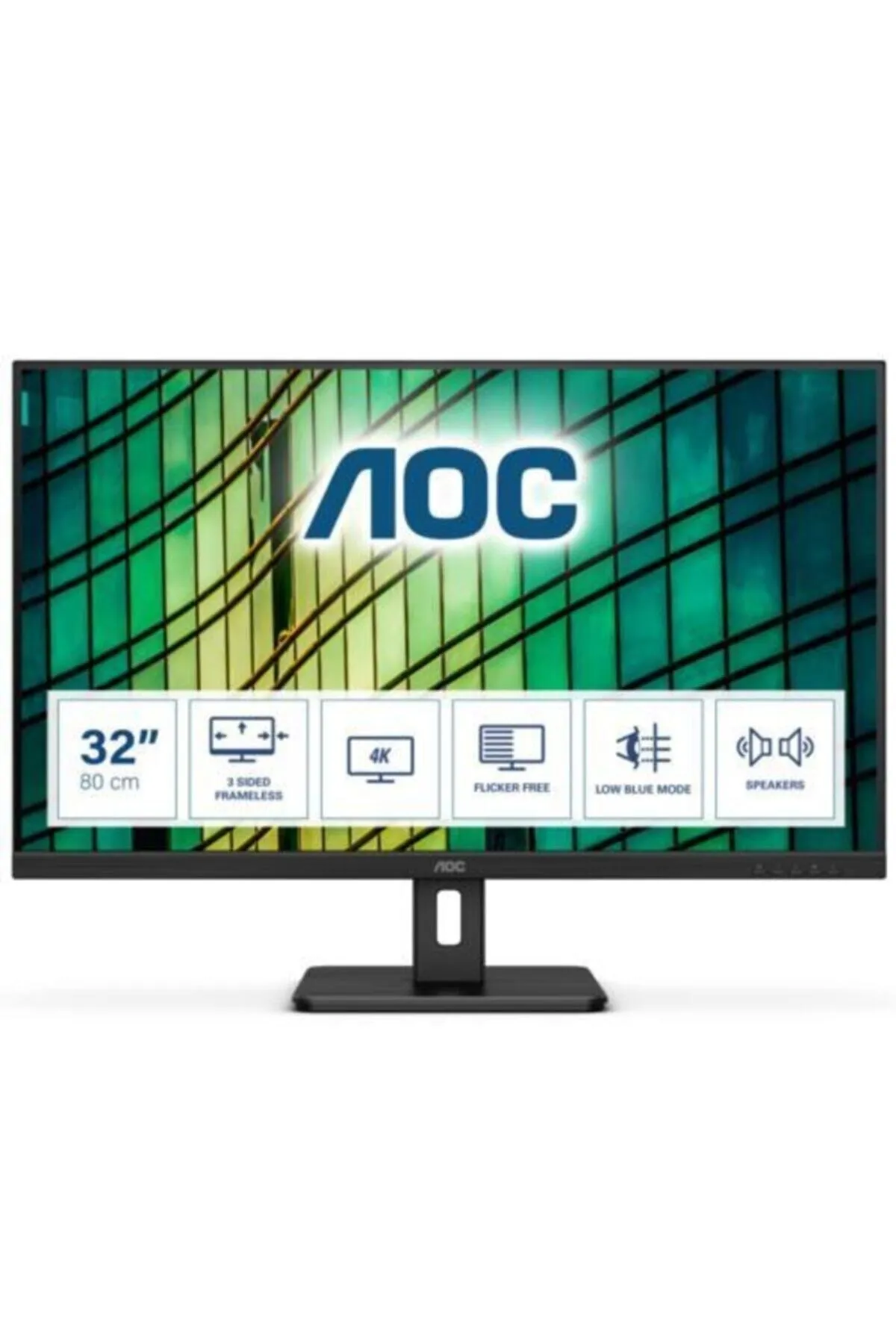 AOC 31.5" Va U32e2n 4ms 60hz Hdmı-dp Ev Ofis Tipi Monitör (3840 X 2160)