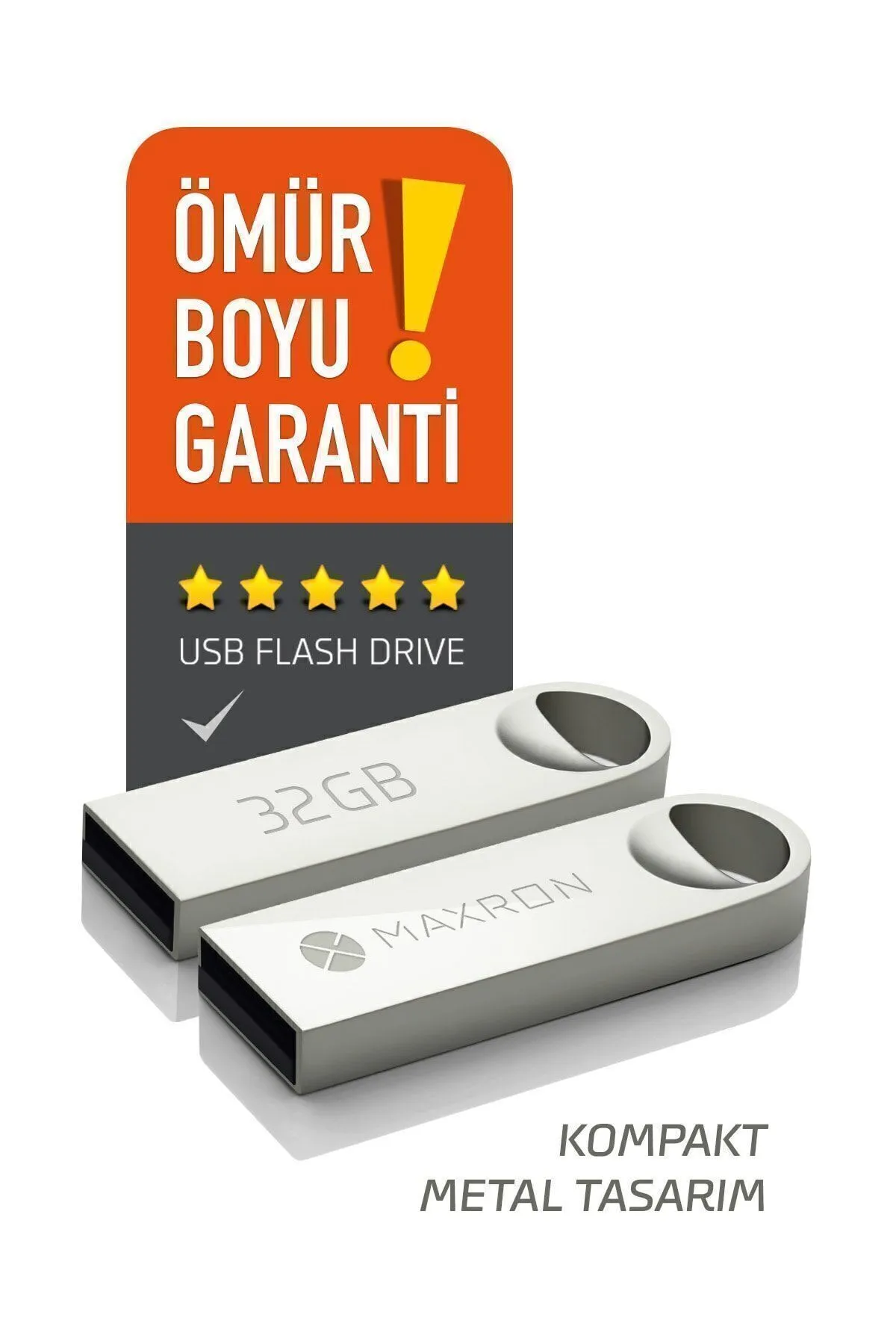 Maxron 32 GB Flash Bellek Metal Gövde Ömür Boyu Garantili Güvenli Usb Bellek Data Traveler