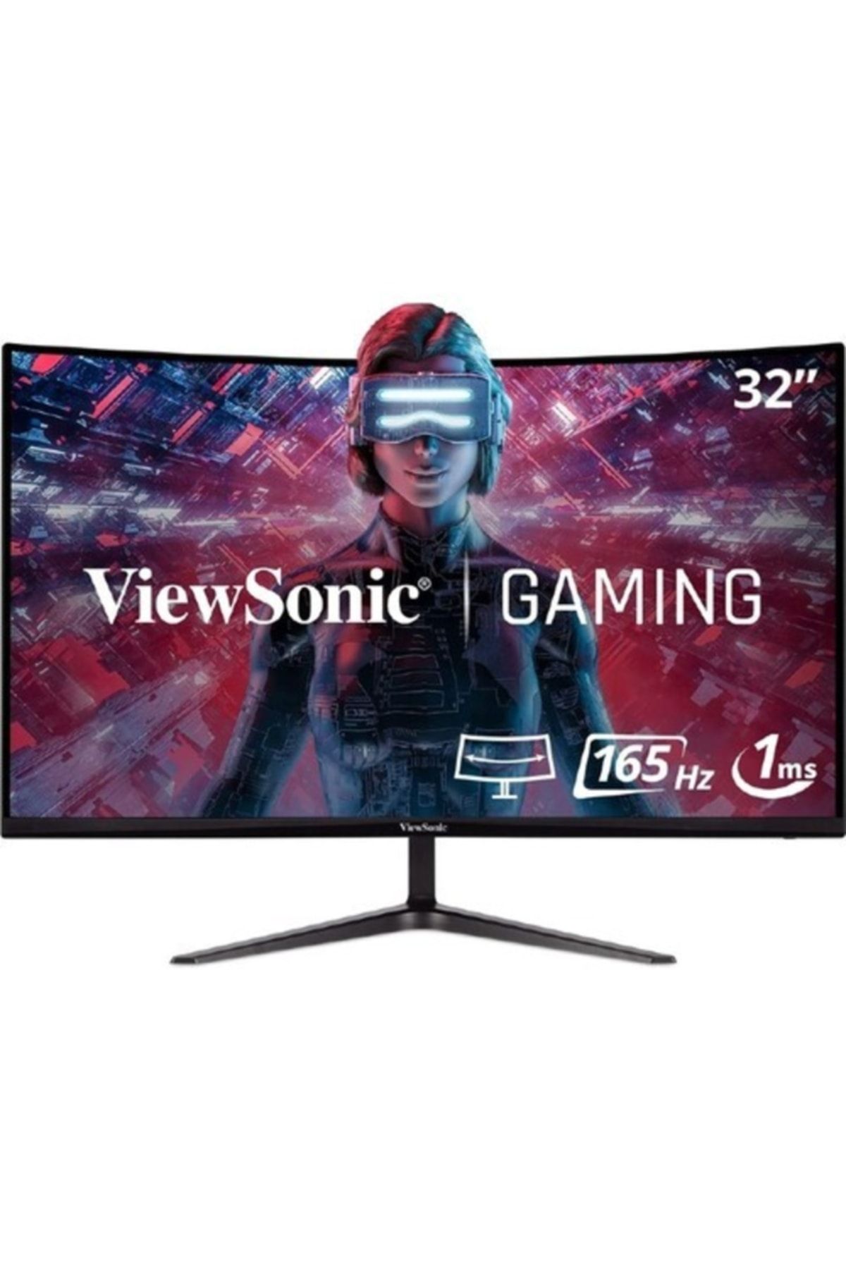 ViewSonic 32 Vx3218-pc-mhd Fhd 1920x1080 1ms 165hz 2xhdmı+dp 1500r Curve Adaptıvesync Gamıng Monitör