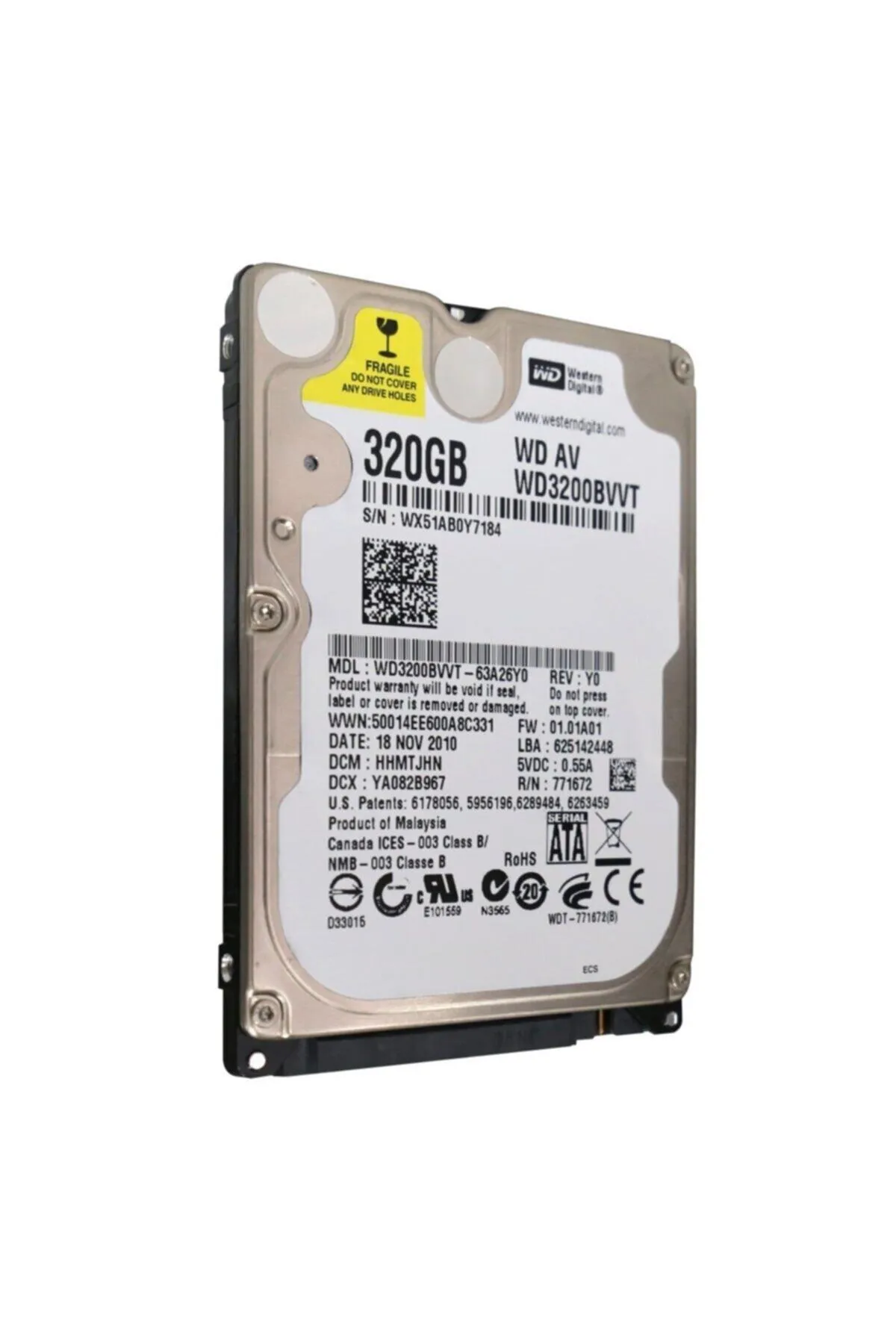 WD 320 Gb 2,5 Inc Sata 3 5400 Rpm Notebook Hdd Wd3200bvvt