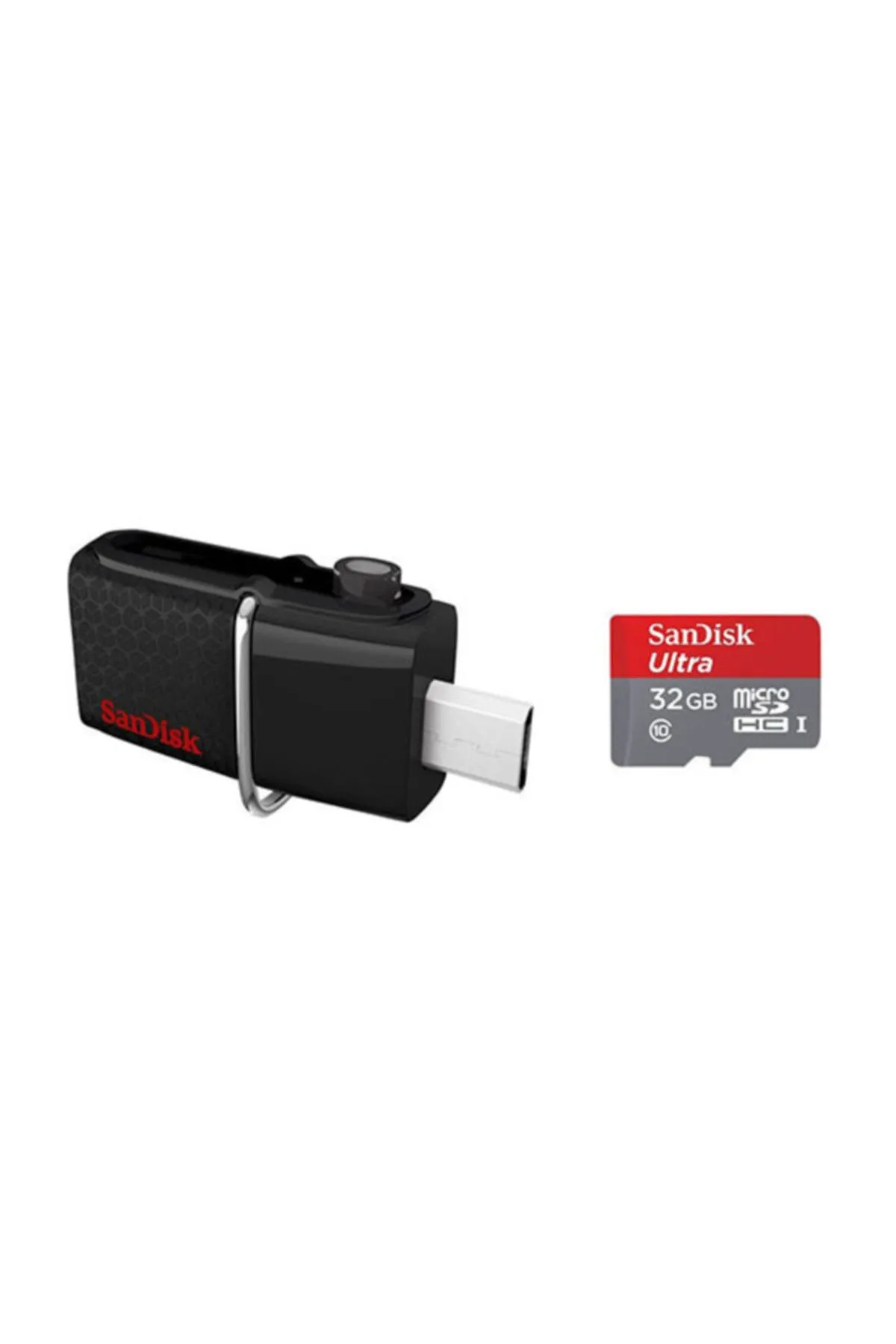 Sandisk 32GB Dual USB 3.0 OTG Bellek + Sandisk Ultra 32GB Micro SD Kart