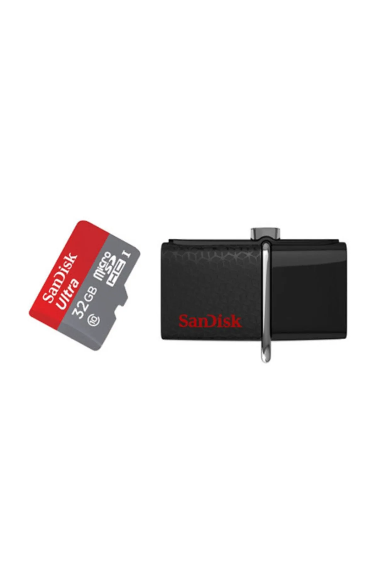 Sandisk 32GB Dual USB 3.0 OTG Bellek + Sandisk Ultra 32GB Micro SD Kart