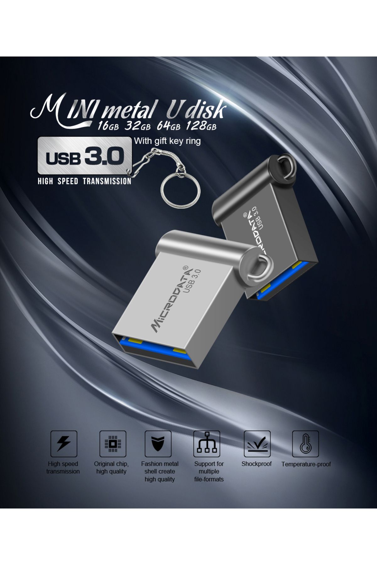 MicroDrive 32gb.usb 3.0 Hızlı Usb Flash Bellek Metal Minik Sağlam