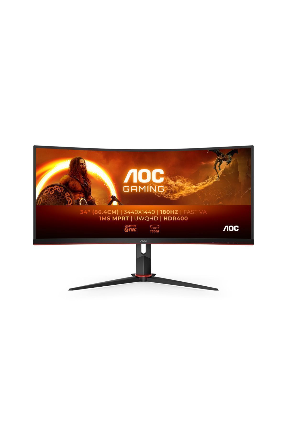 AOC 34 inc CU34G2XP/BK 1ms 180Hz FreeSync Premium WQHD VA Curved Gaming Monitör