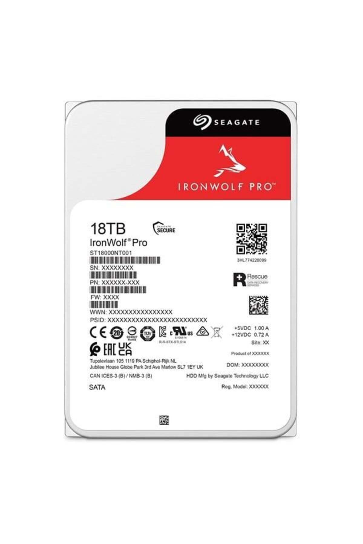 Seagate 3.5" 18tb Ironwolf Pro St18000nt001 7200 Rpm 256mb Sata-3 Nas Diski