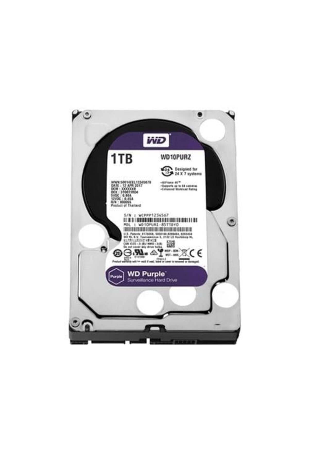 WD 3.5" 1tb Purple 10purz 5400 Rpm 64mb Sata-3 Güvenlik Diski