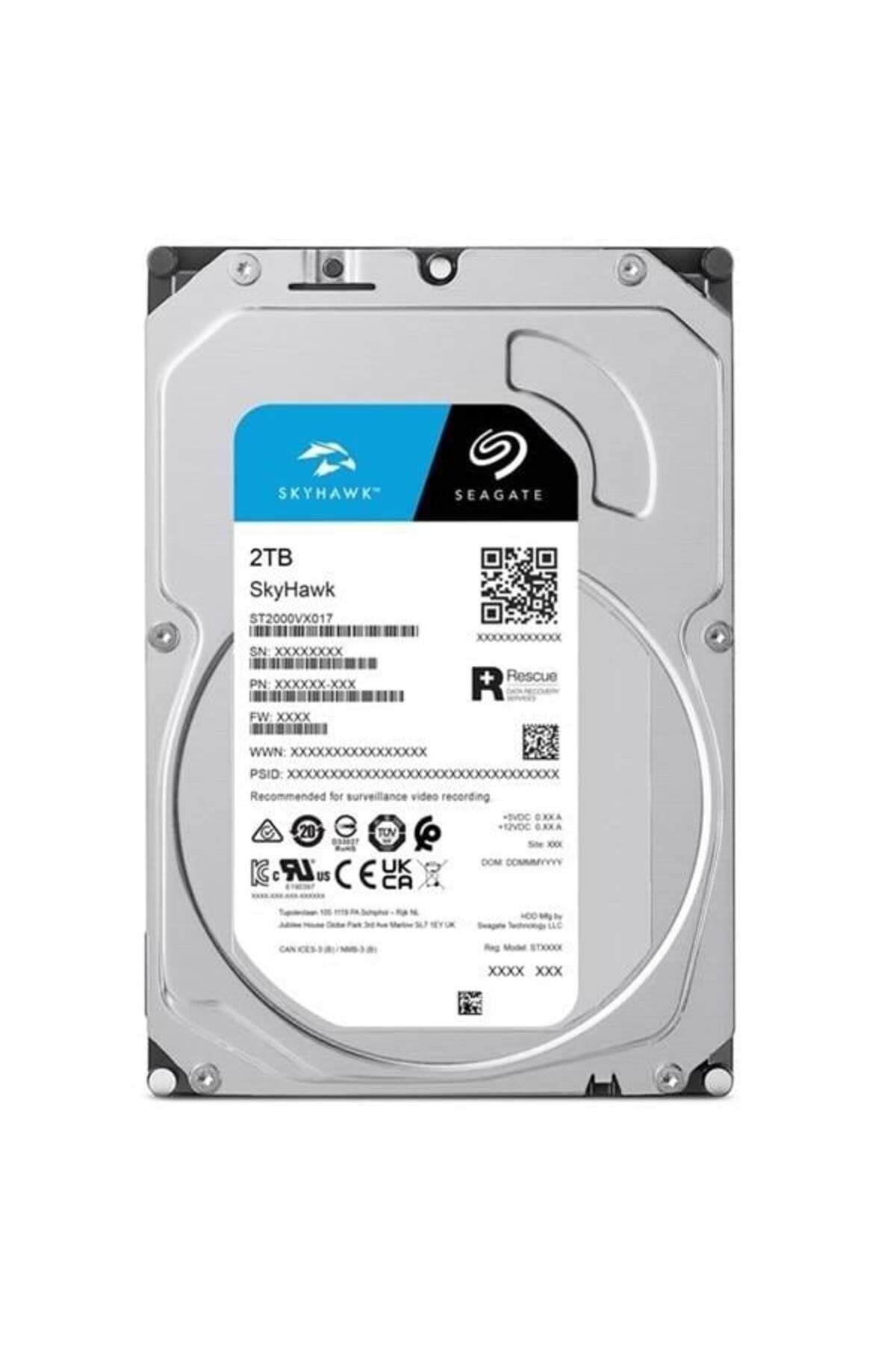 Seagate 3.5" 2tb Skyhawk St2000vx017 5400 Rpm 256mb Sata-3 Güvenlik Diski