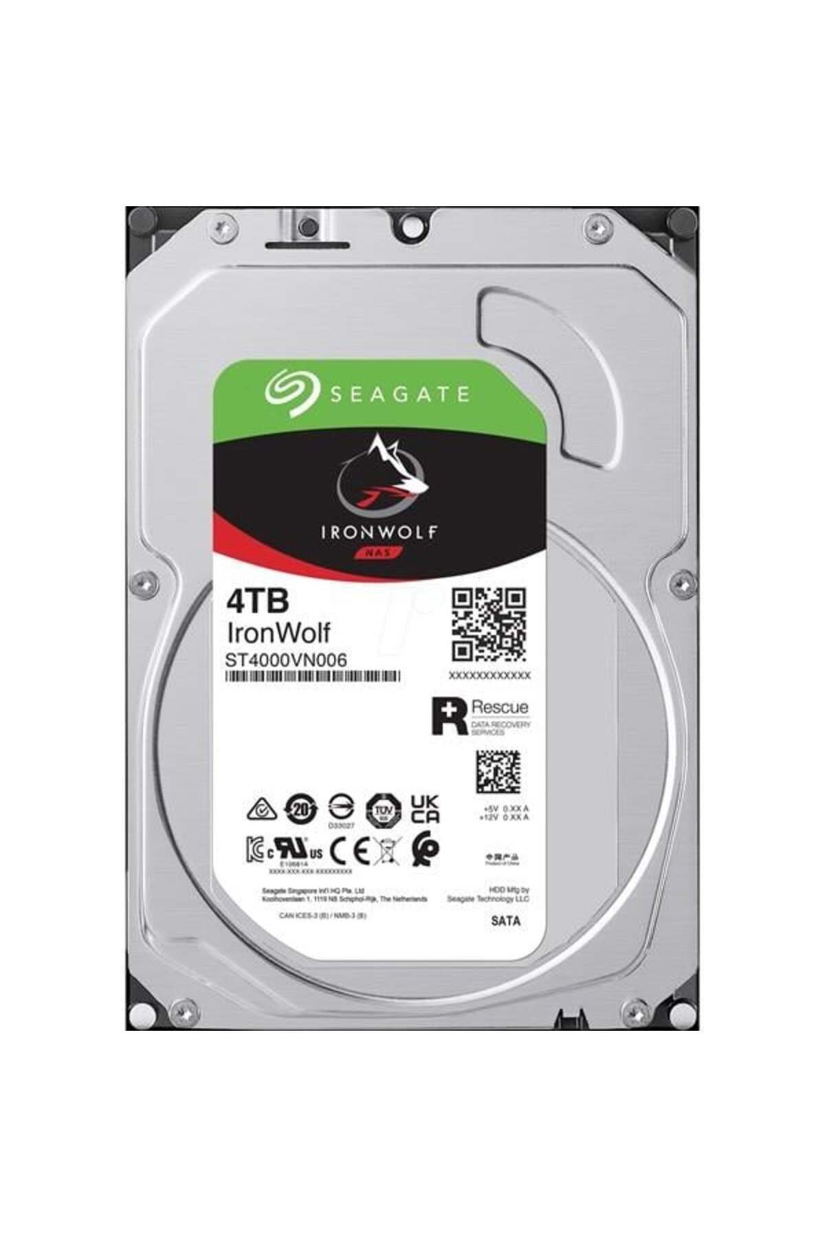 Seagate 3.5" 4tb Ironwolf St4000vn006 5400 Rpm 256mb Sata-3 Nas Diski