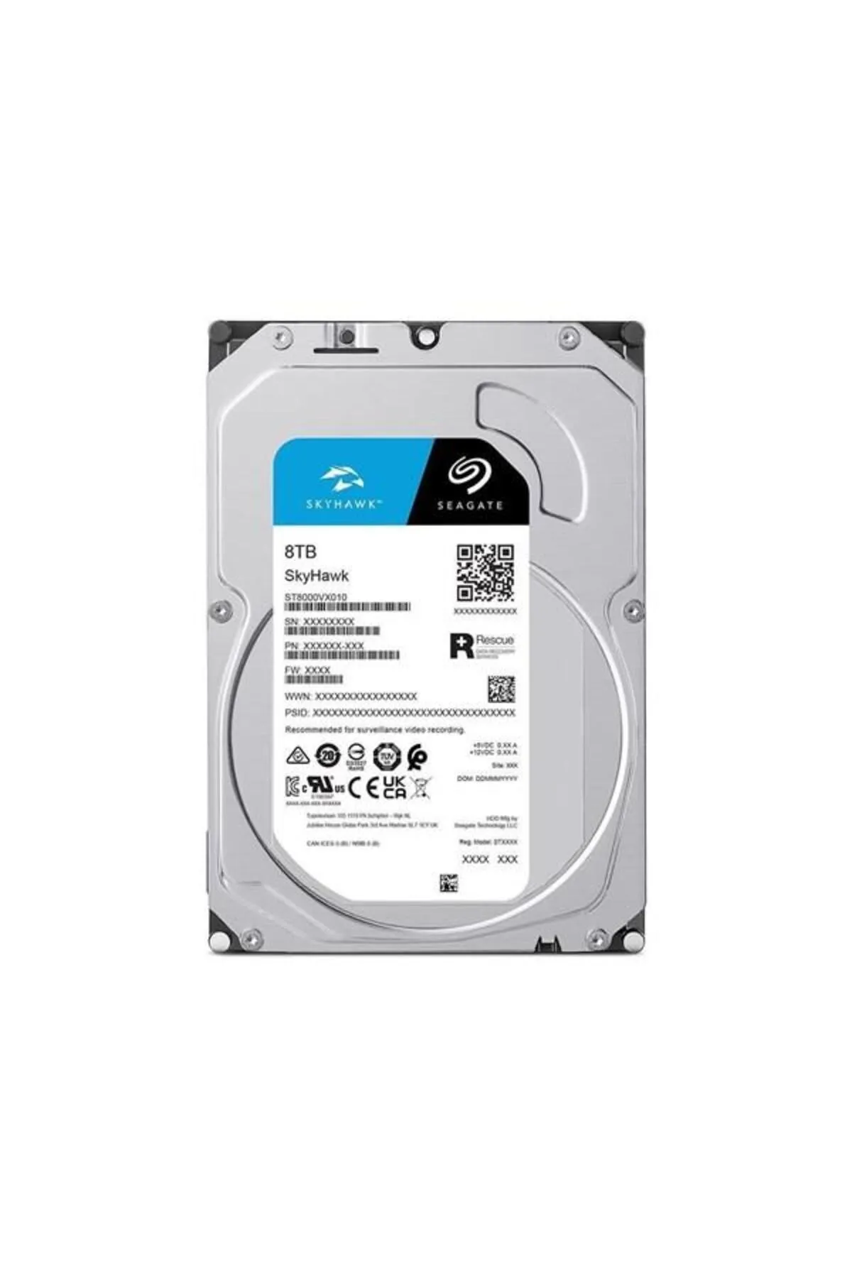 Seagate 3.5" 8tb Skyhawk St8000vx010 7200 Rpm 256mb Sata-3 Güvenlik Diski