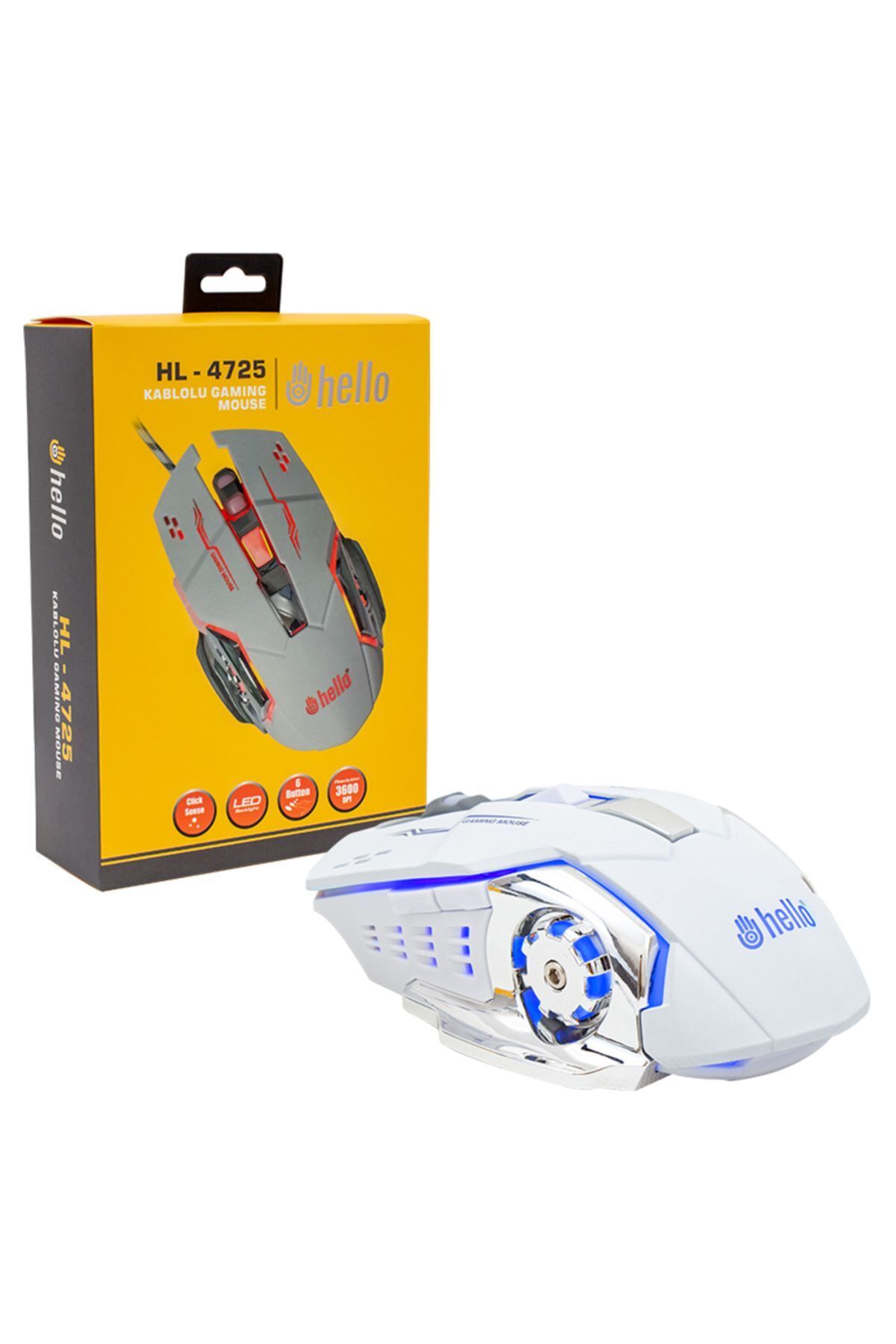 harry 3600 Dpı 6 Tuş Fonksiyonlu,led Işıklı,optik Kablolu Oyuncu Mouse-gaming Mouse TYC00784122164