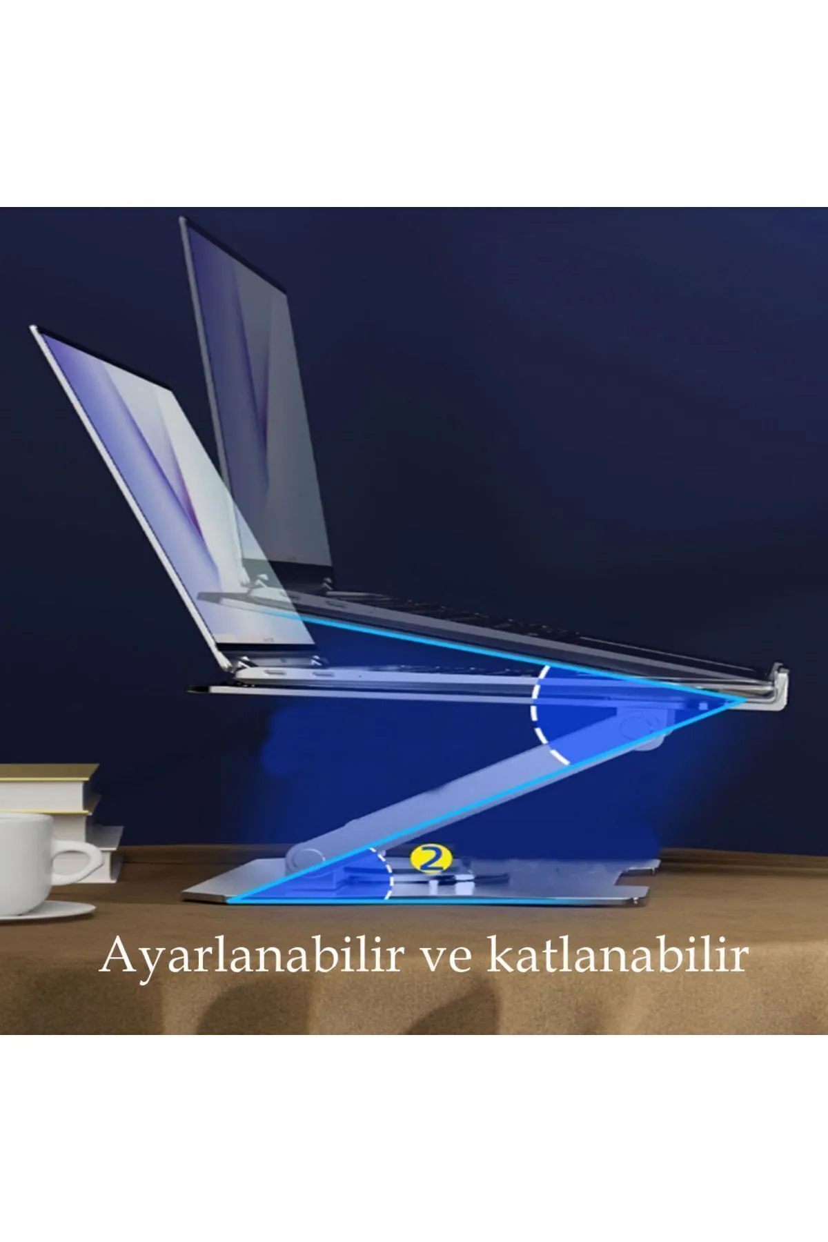 Tisul 360'Dönen Çelik Katlanabilir Laptop Dizüstü Stant Standı Tablet Için Masaüstü Tablet Telefon Tutucu