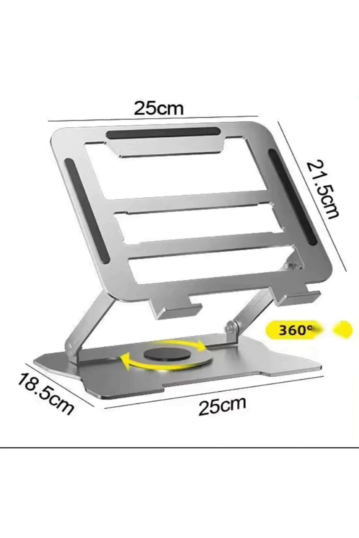 Tisul 360'Dönen Çelik Katlanabilir Laptop Dizüstü Stant Standı Tablet Için Masaüstü Tablet Telefon Tutucu