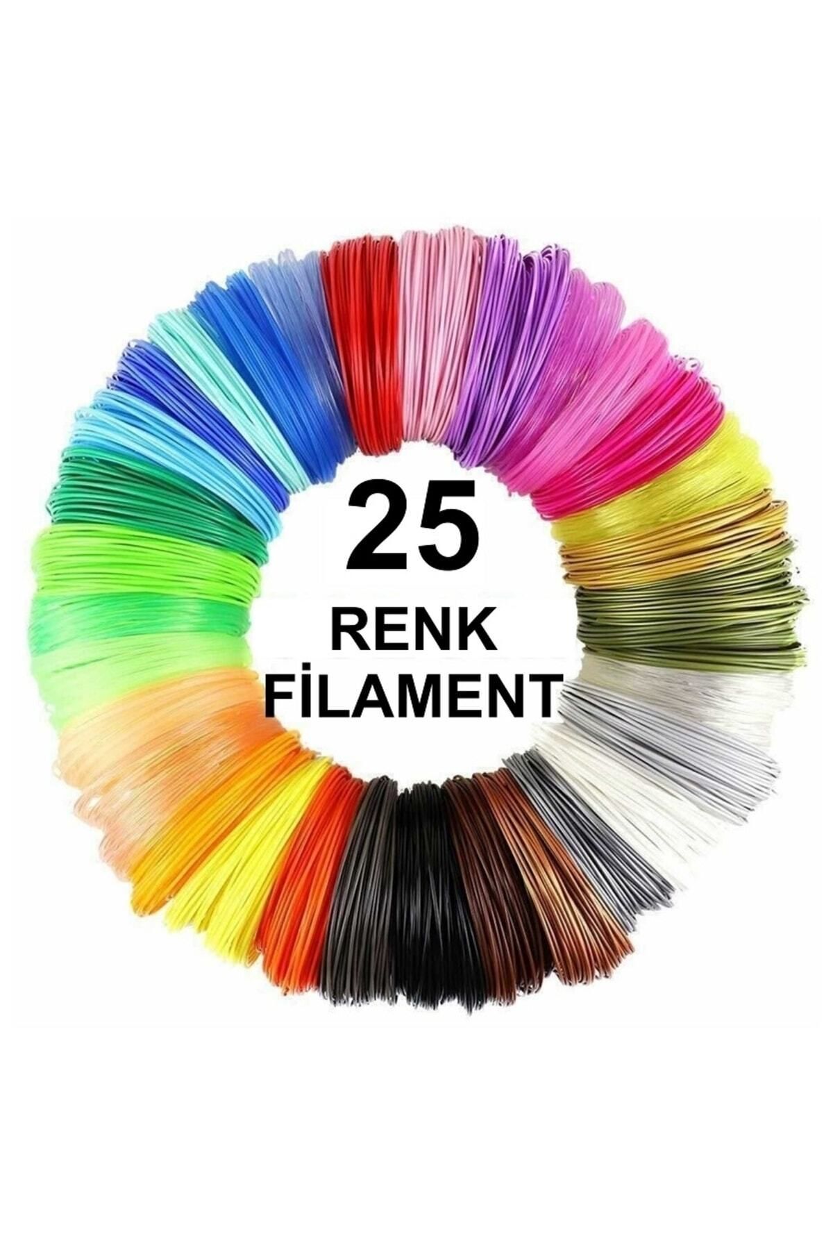 URETMAKER 3D Kalem Yazıcı için 25 renk 100 metre (25x 4 metre) PLA Filament