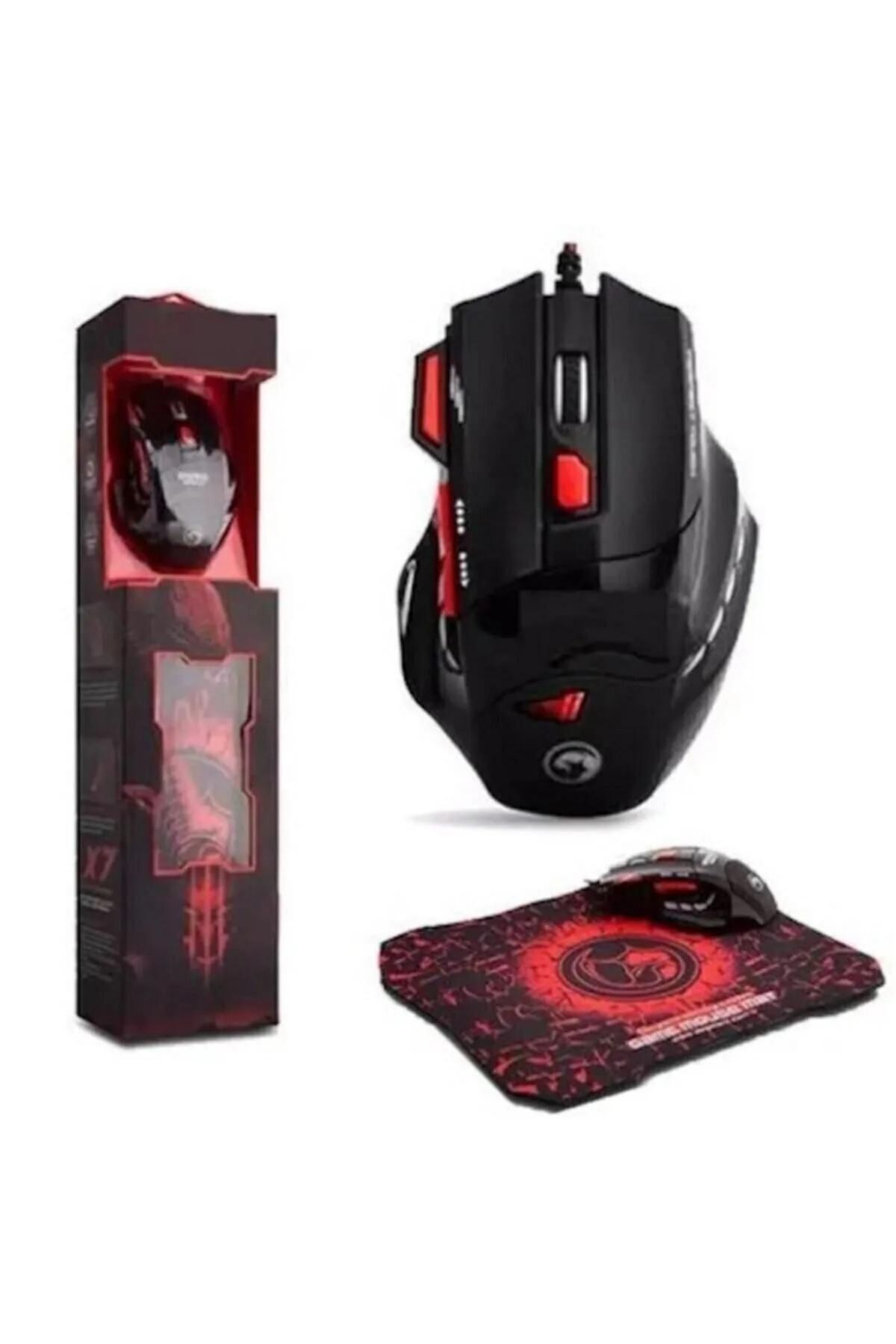 CROW'S TECH 3Dexx Profesyonel Işıklı Gamer Oyuncu Mouse + Mousepad Kaymaz Hassasiyet Kontrollü Gaming Pro