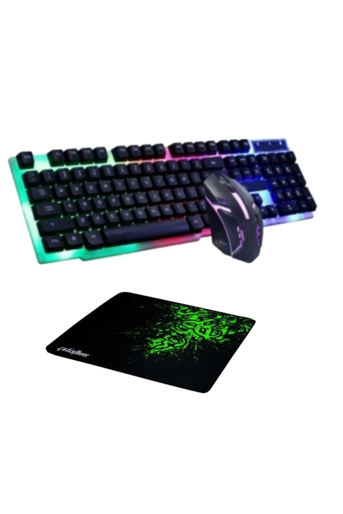 Voground 3in1 Klavye Mause Ve Razer Mausepad Gamer Set