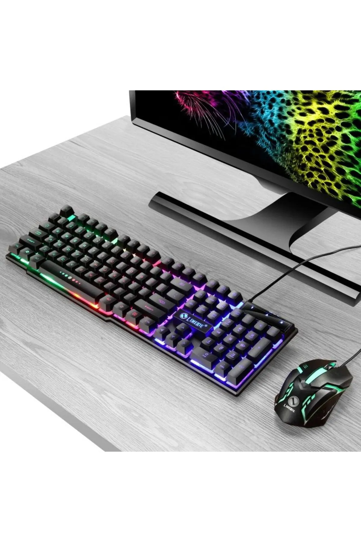 fortrek 3in1 Oyuncu Klavye Mouse Mause Pad Seti Kablolu Rgb Aydınlatmalı Set Gamer Pc Oyun Seti Klavye Razer