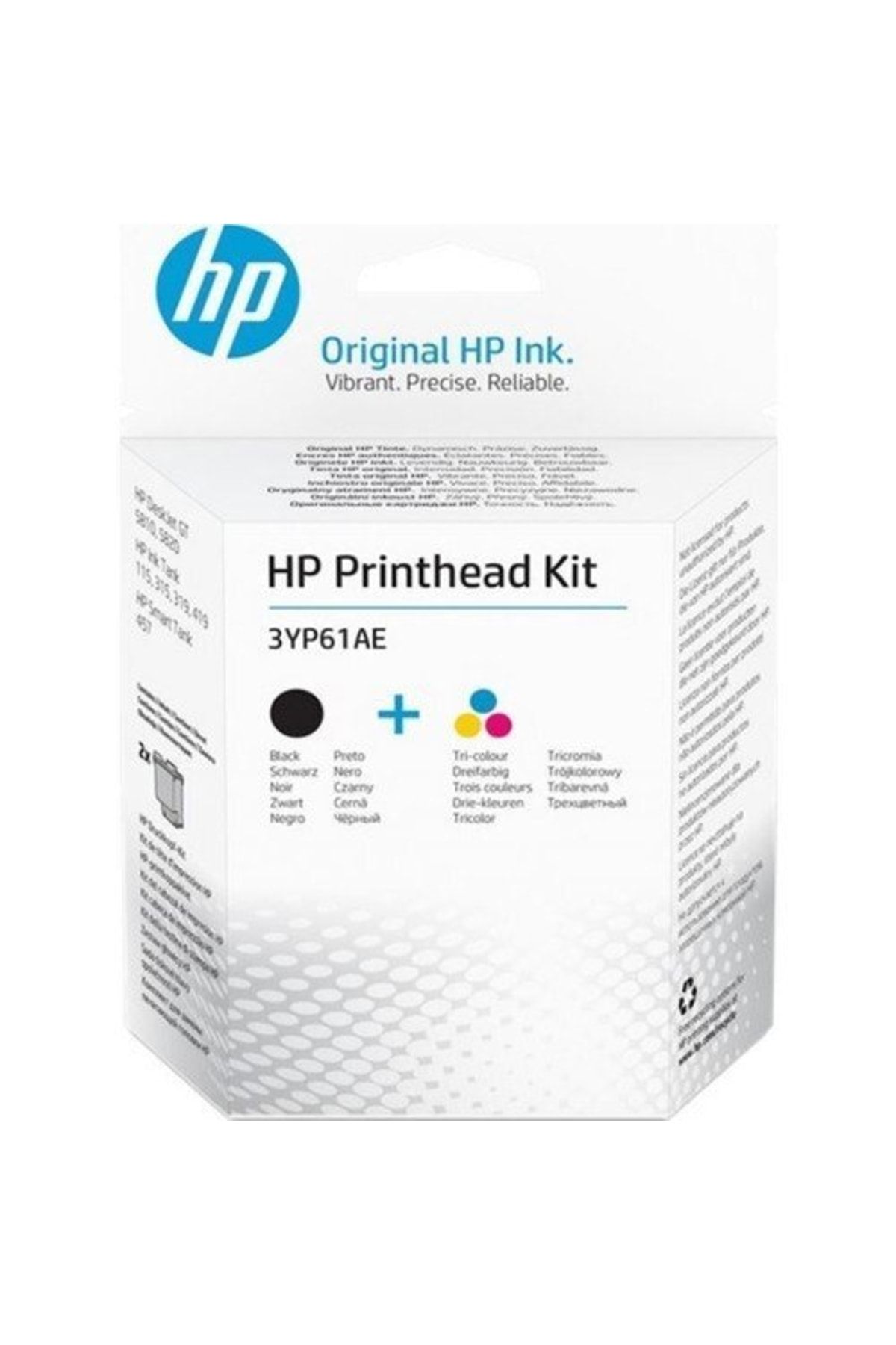 HP 3yp61ae Siyah Ve Üç Renkli Gt Serisi Için Baskı Kafası Takımı Ink Tank 115, 315, 415, 319, 419