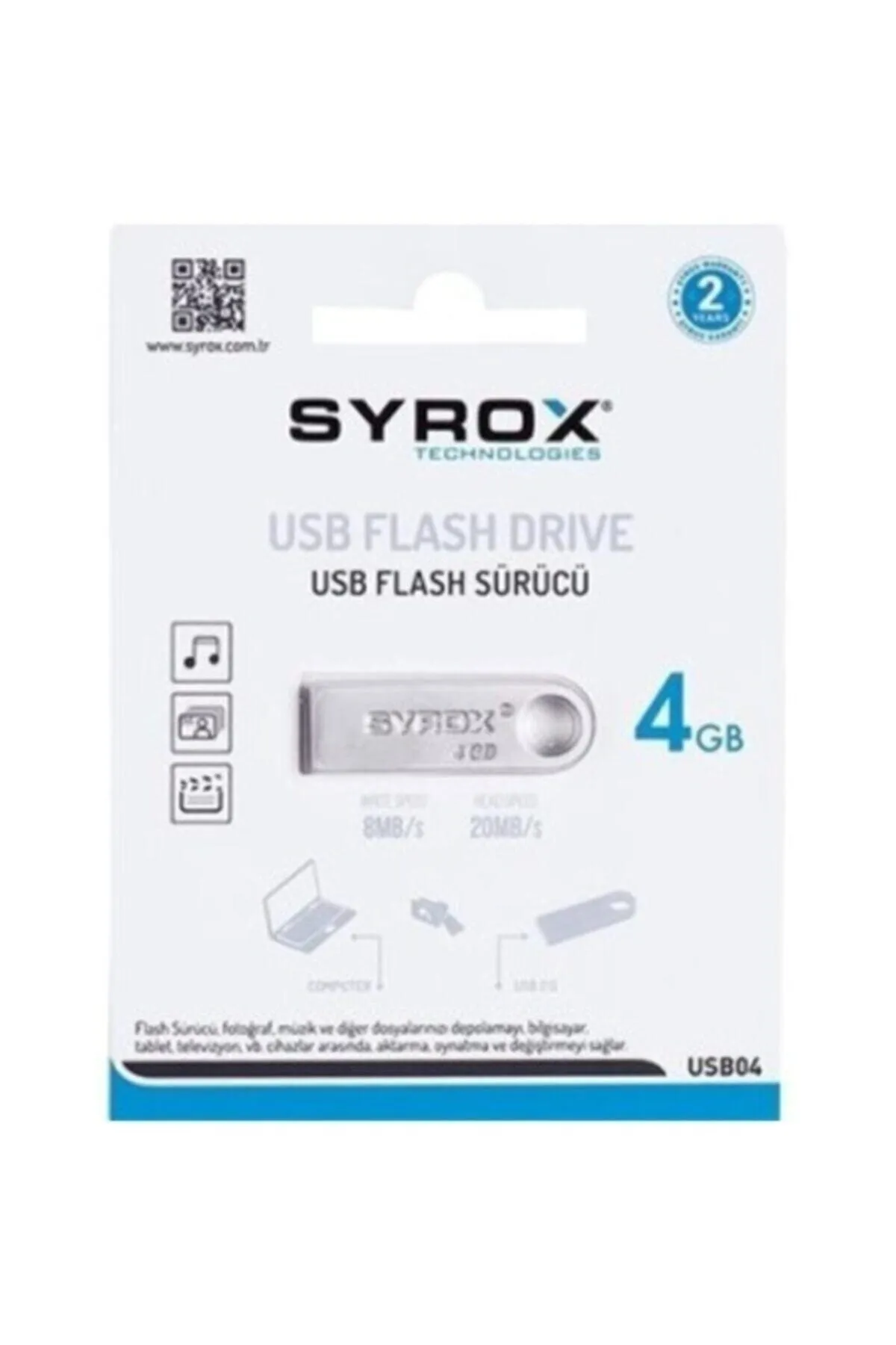 Syrox 4 Gb Flash Bellek Metal Usb