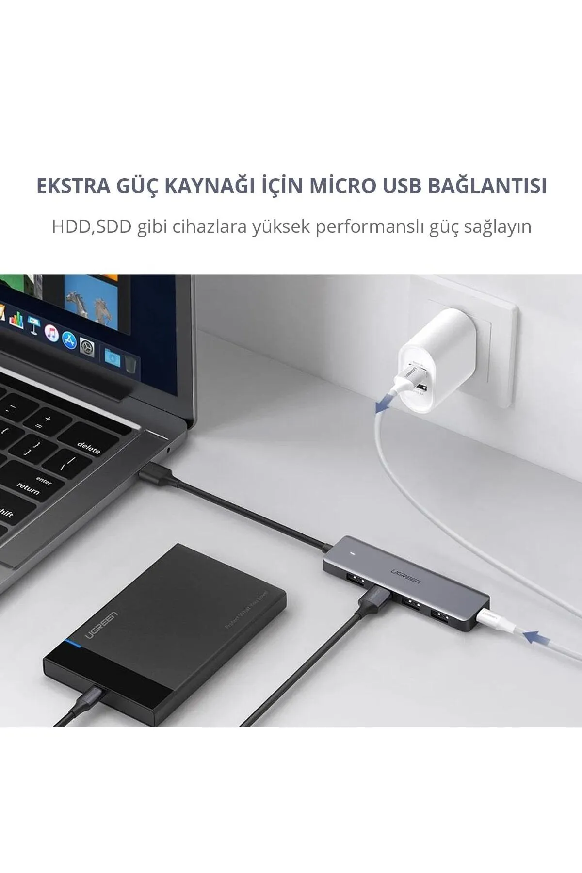 Ugreen 4 Portlu Usb 3.0 Hub Usb Çoklayıcı Adaptör