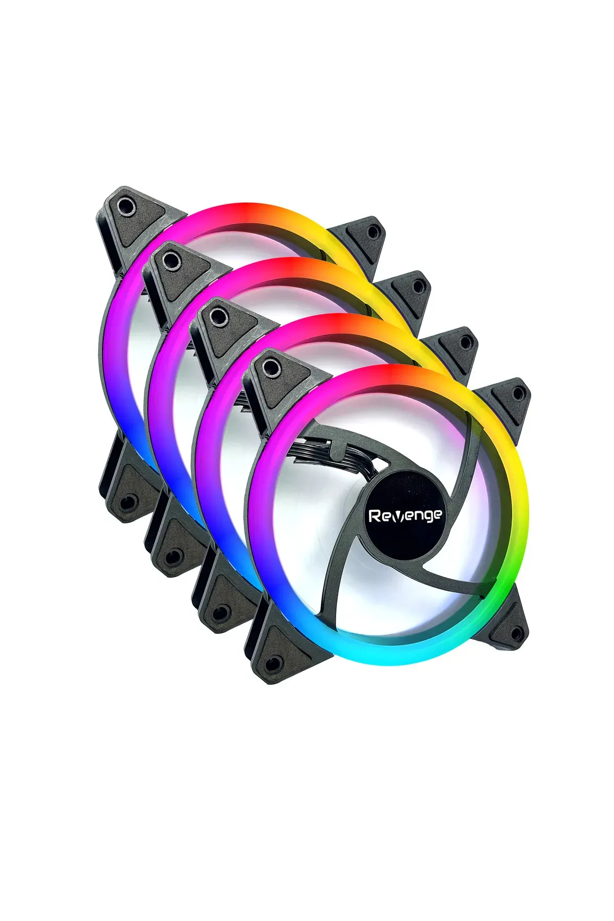 Revenge 4 RGB Fan 12cm Renk Değiştiren 4lü Set 120mm Fan  Bilgisayar Kasa Fanı Molex LED Revenge Kasa Uyumlu