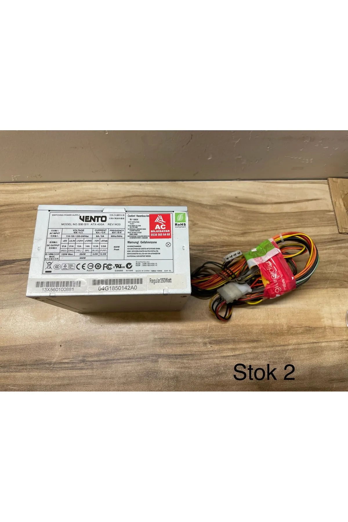 Vento 400W ATX-400A Power Supply Gümüş 8CM FAN