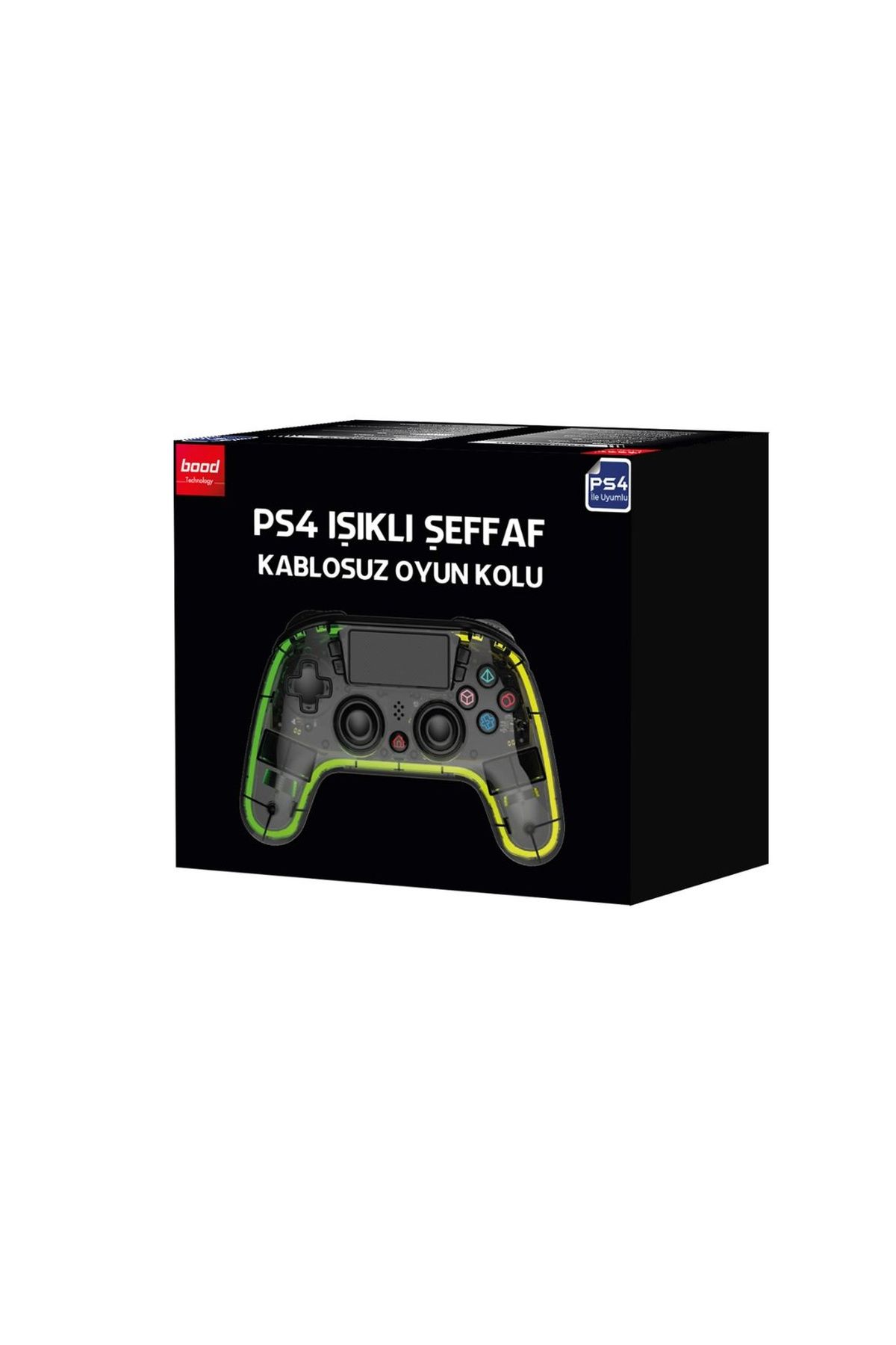 Bood 4269 PS4 Işıklı Şeffaf Kablosuz Oyun Kolu