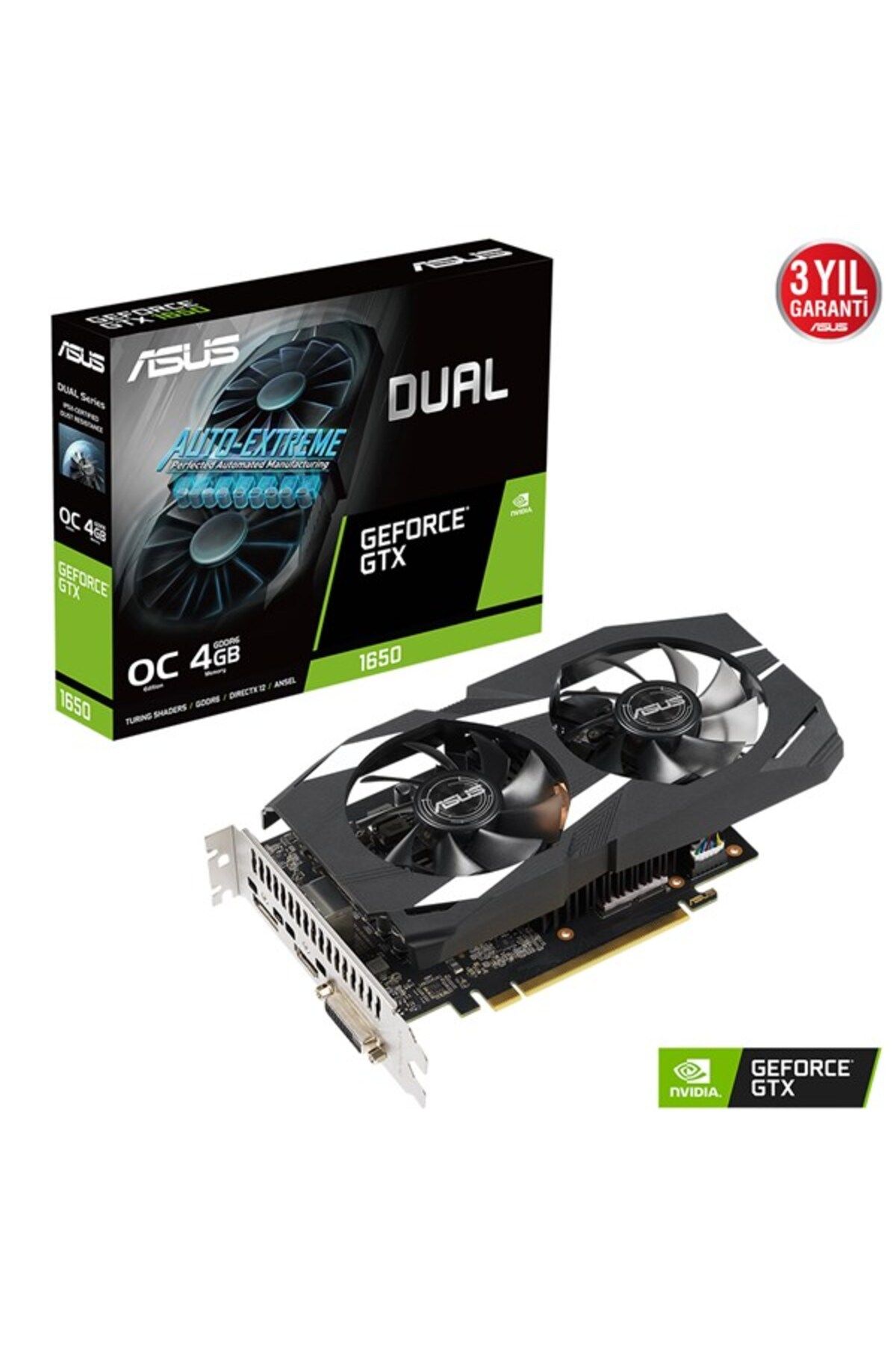 Asus 4GB DUAL GTX1650-O4GD6-P-EVO GDDR6 HDMI-DP PCIE 3.0