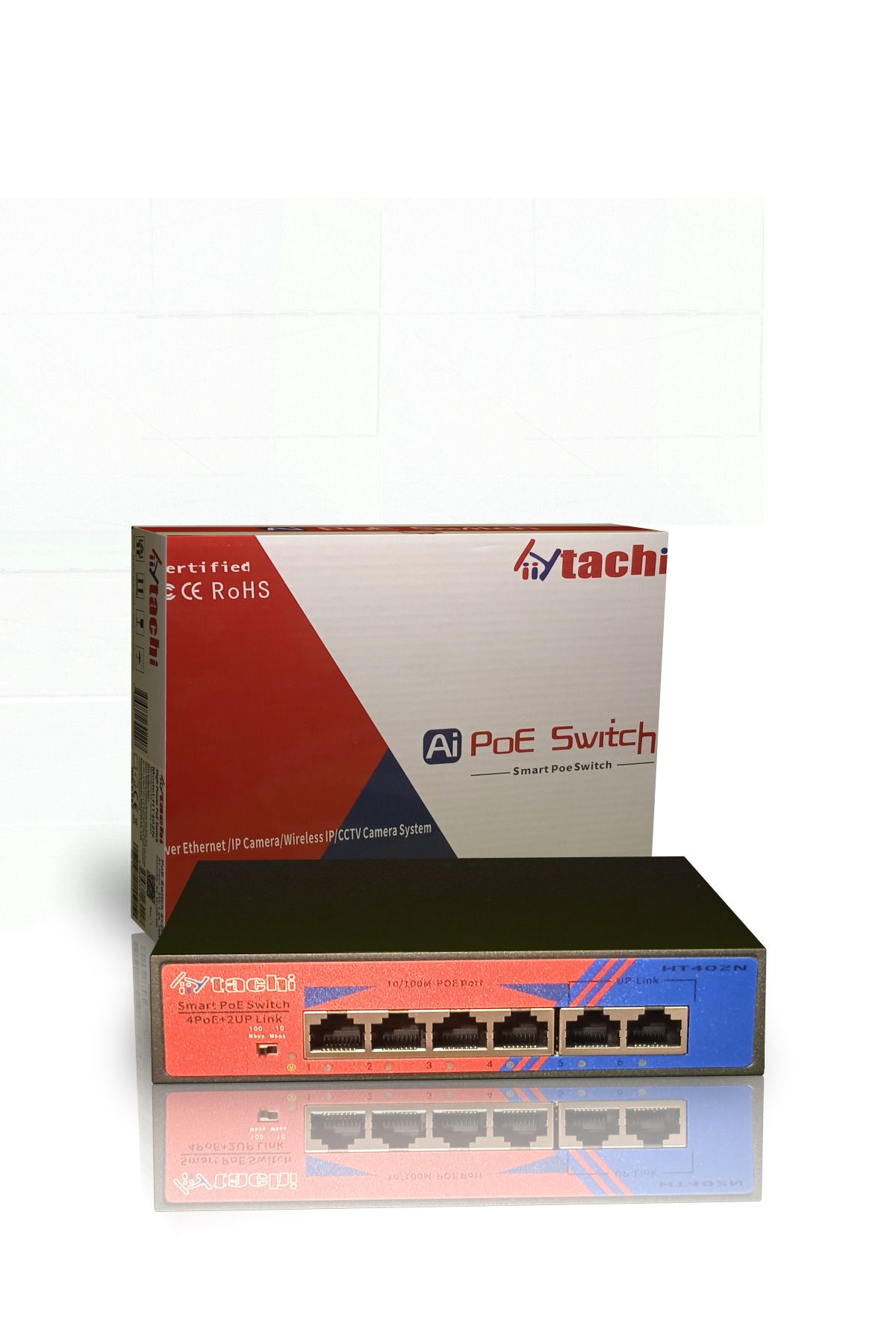 ANADOLU PARS 5 Adet Hiiytachi 4+2 Poe Switch 4 Port PoE 2 Port UP-Link 10/100 Mbps