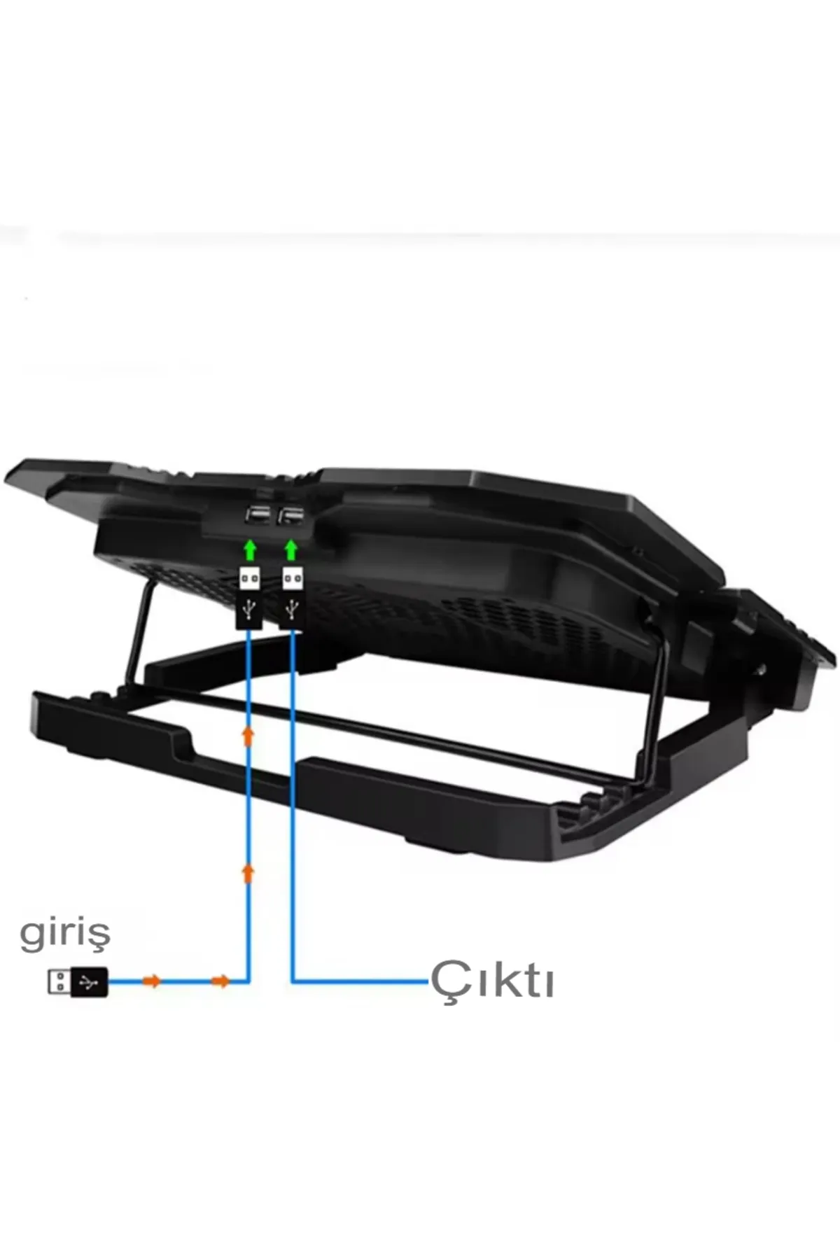 Havana 5 Fanlı Laptop Notebook Soğutucu Ledli 2 Usb Led Işıklı Dizüstü Bilgisayar Standı Usb