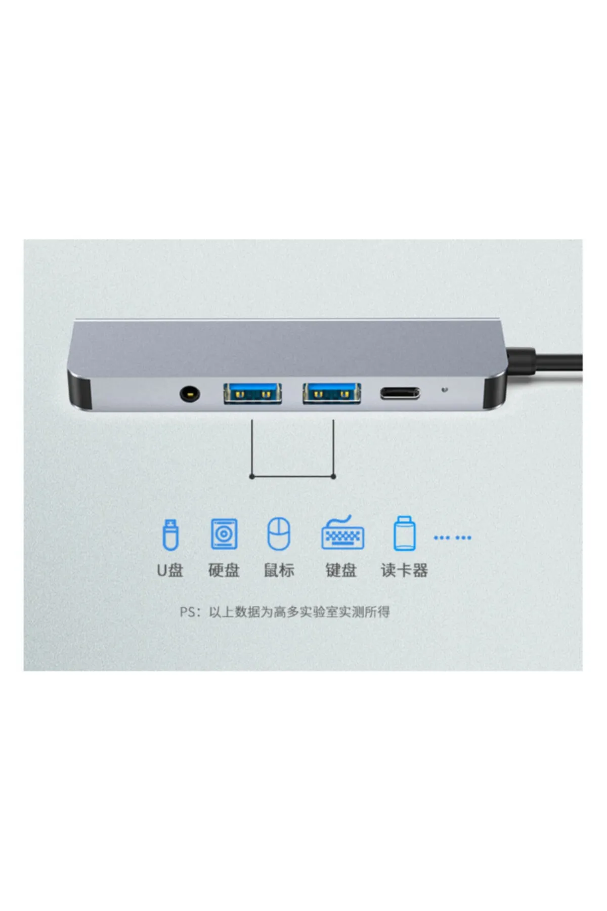 WOZLO 5 In 1 Usb Type-c 3.1 - Hdmi Ses Stereo Usb-c 3.0 Çevirici Adaptö