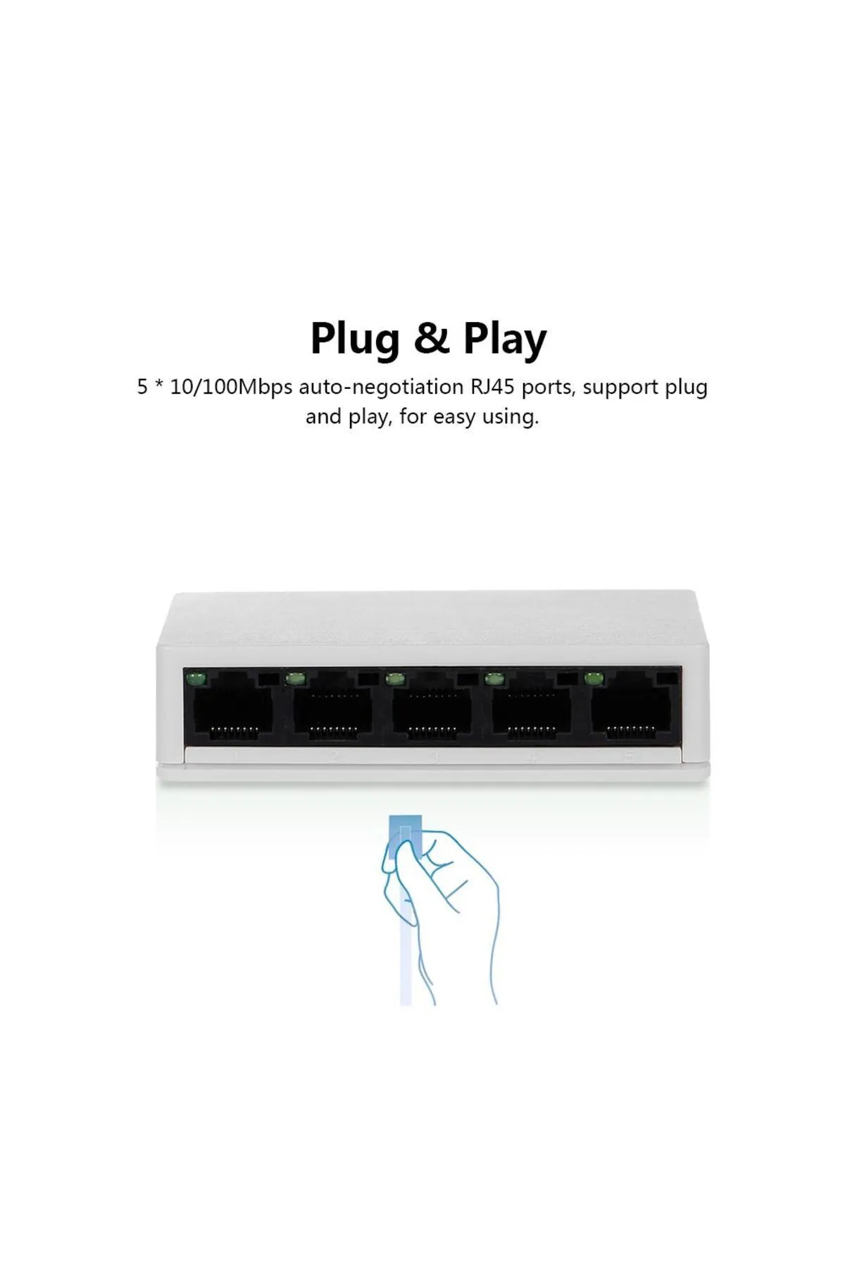 Genel Markalar 5 Port Led Işıklı Switch 100Mbps Ethernet İnternet Dağıtıcı Ağ Hub Ev Ofis İçin