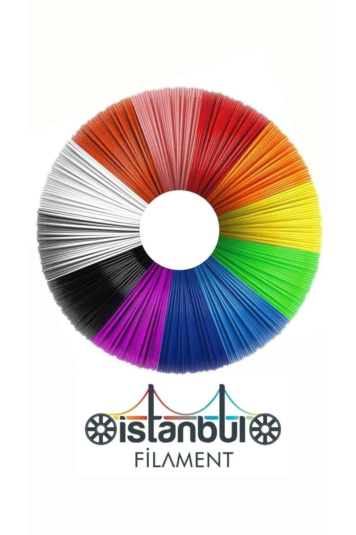 İSTANBUL FİLAMENT 5 Renk 5 Metre Toplam 25 Metre Pla 3d Kalem Filament Ø 1,75mm ± 0,05 Mm (3D YAZICI KARTUŞU)