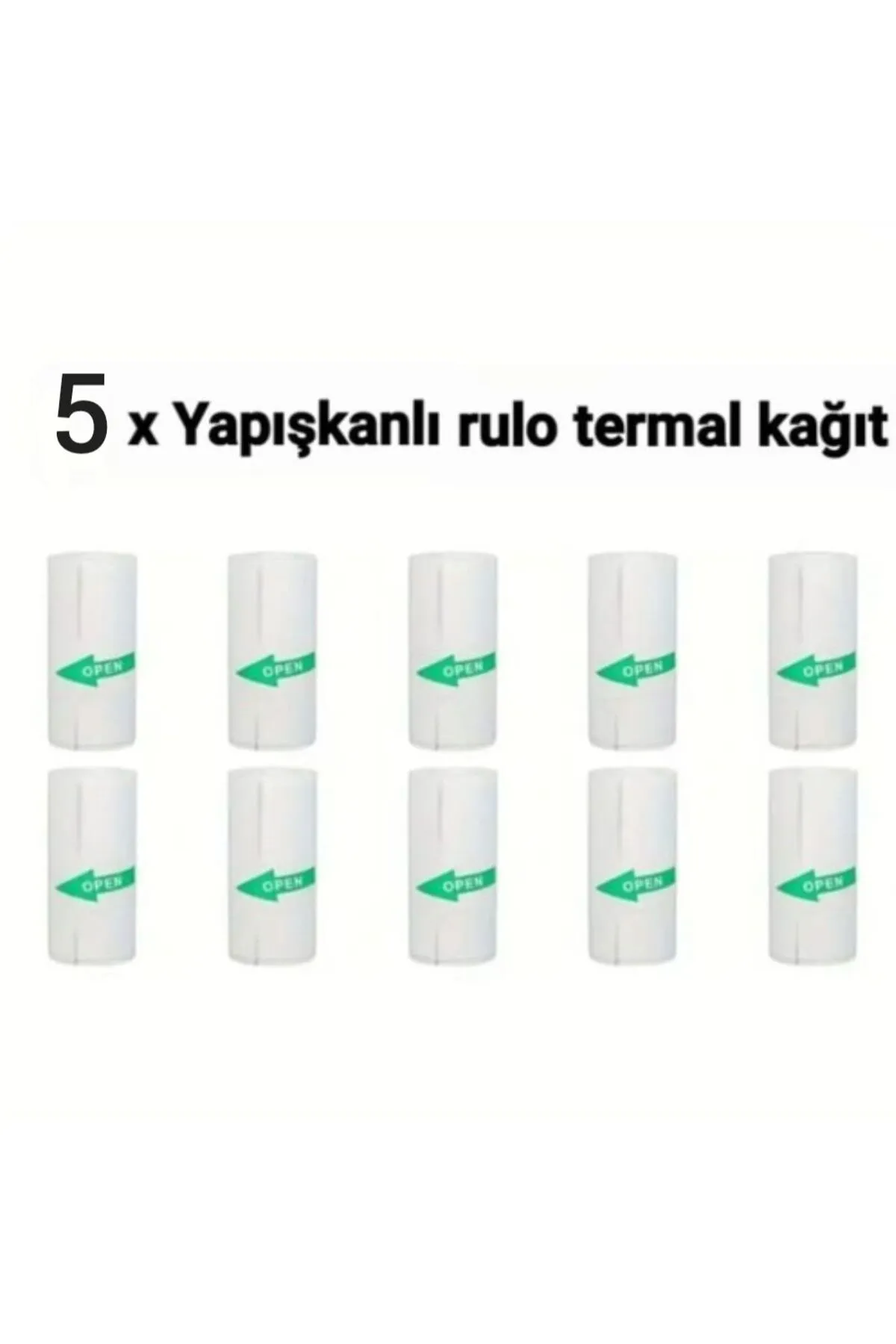 Moulosy 5 x Mini Taşınabilir Yazıcı Yapışkanlı Rulo Termal Kağıt 58mm