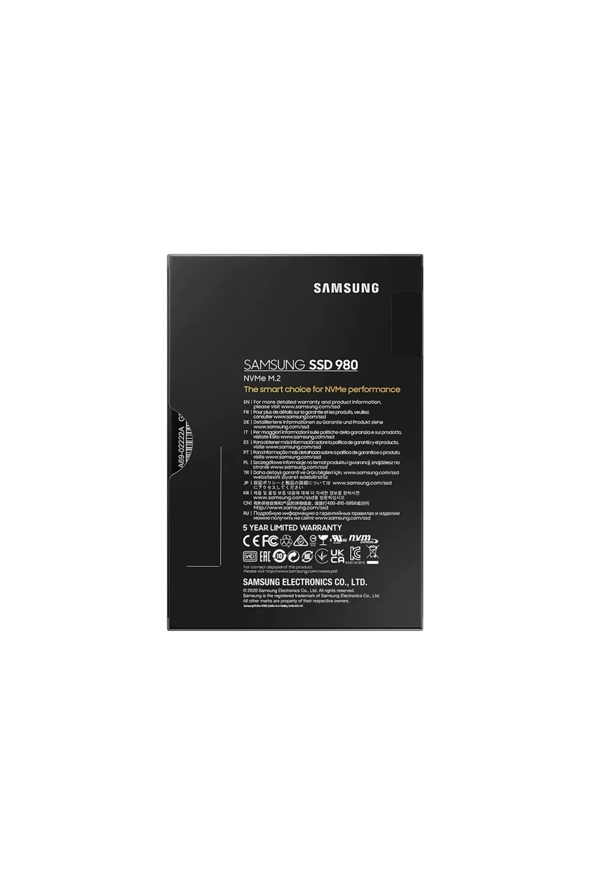 Samsung 500gb 980 M.2 2280 Nvme 3100mb- S 2600mb-s Mz-v8v500bw Ssd Harddisk