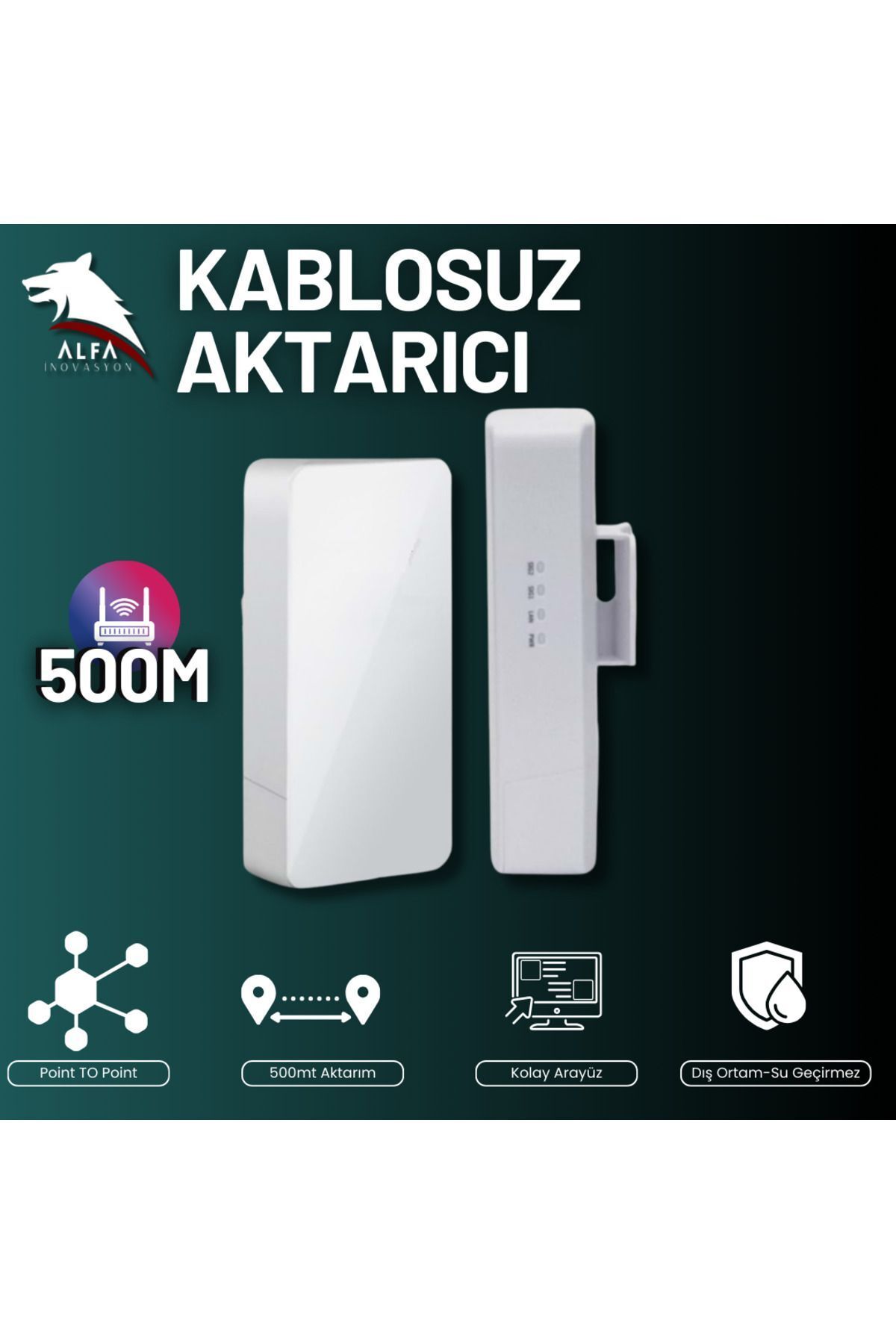 Alfa 500mt Access Point Takım 2’li Tak Çalıştır