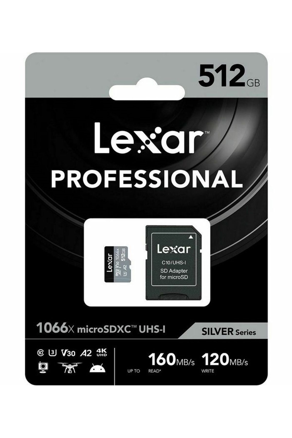 Lexar 512 Gb Professional 1066x Uhs-ı U3 V30 A2 Microsdxc Hafıza Kartı + Sd Adaptör (silver Series)