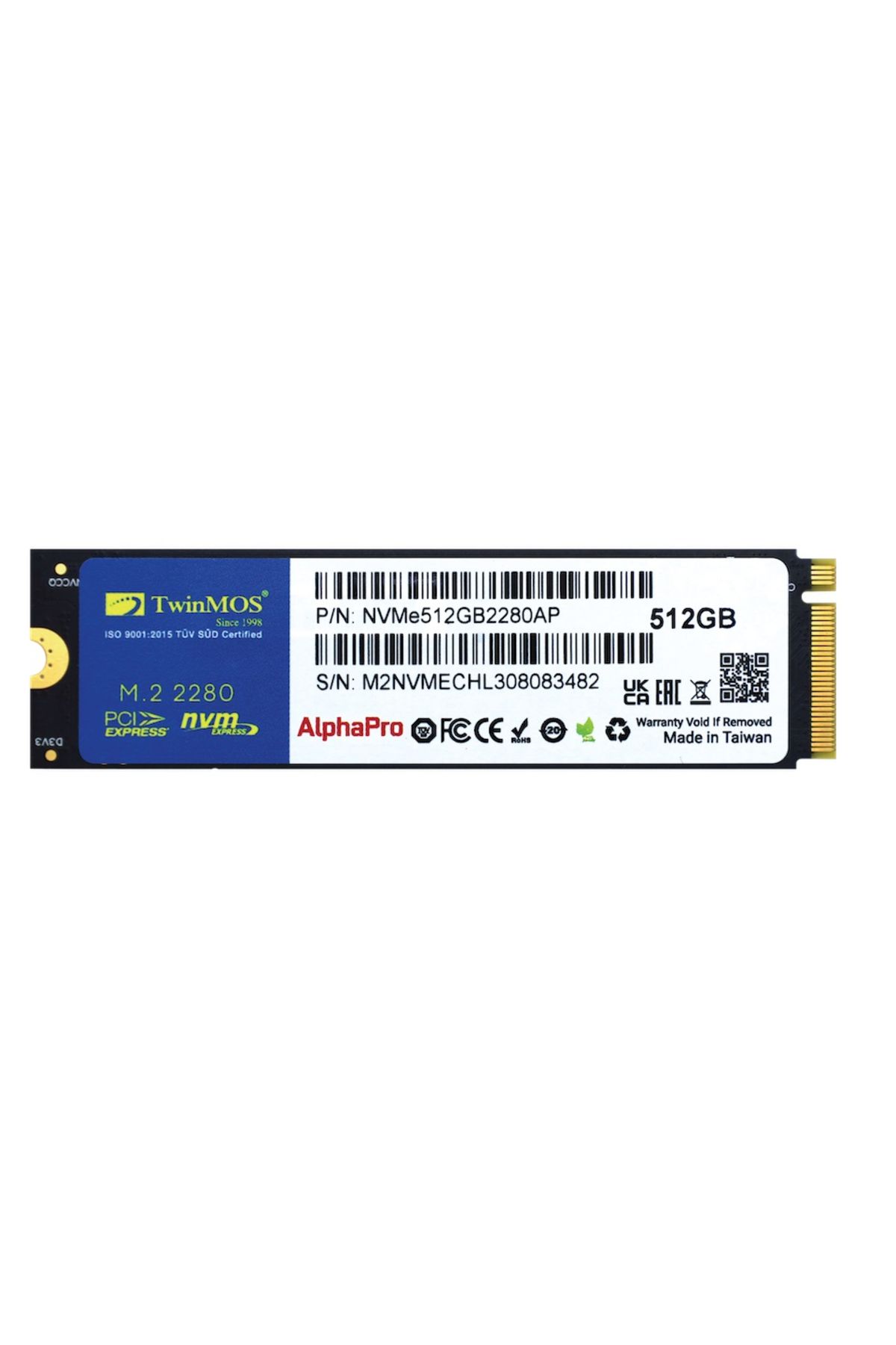 TwinMOS 512gb 3600-3250mb/sn Tlc 3dnand Pcıe Gen3 Nvme M.2 Ssd Disk (NVME512GB2280AP)