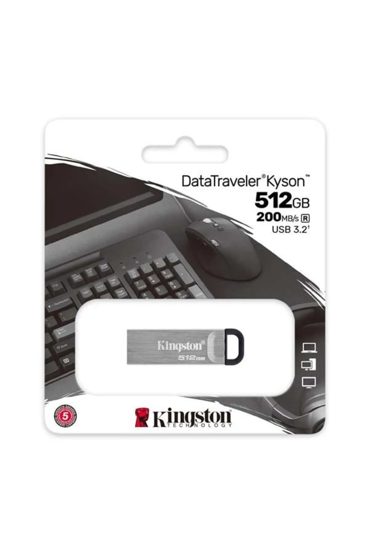 Kingston 512gb Datatraveler Kyson Dtkn/512gb Usb 3.1 Bellek Metal