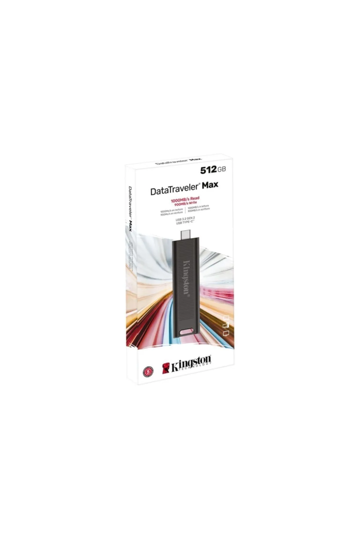 Kingston 512gb Datatraveler Max Hız 1000/900mb/s Usb 3.2 Gen 2 Type-c Usb Bellek (DTMAX/512GB)