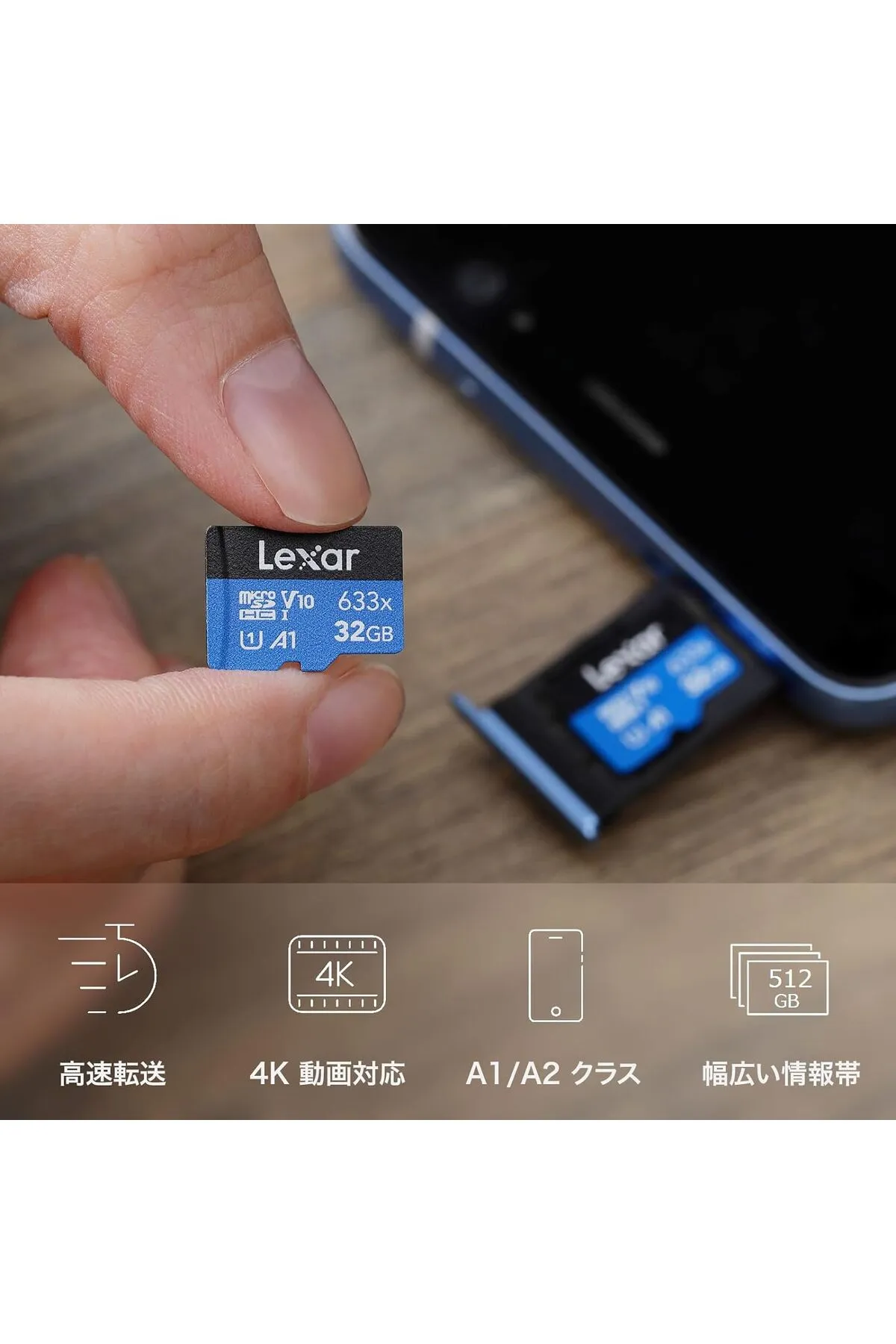 Lexar 512gb High-performance 633x Microsdxc Uhs-ı, Up To 100mb/s Read 70mb/s Write C10 A2 V30 U3