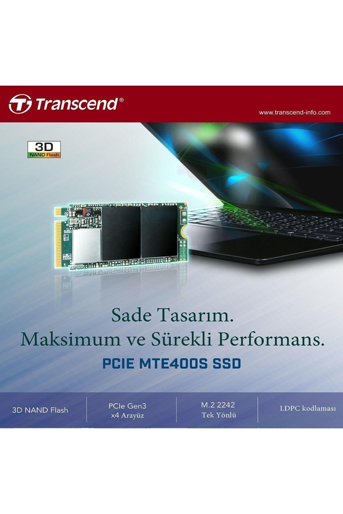 Transcend 512gb M.2 2242 1000 - 1999 Mb/s Nvme Ssd Ts512gmte400s