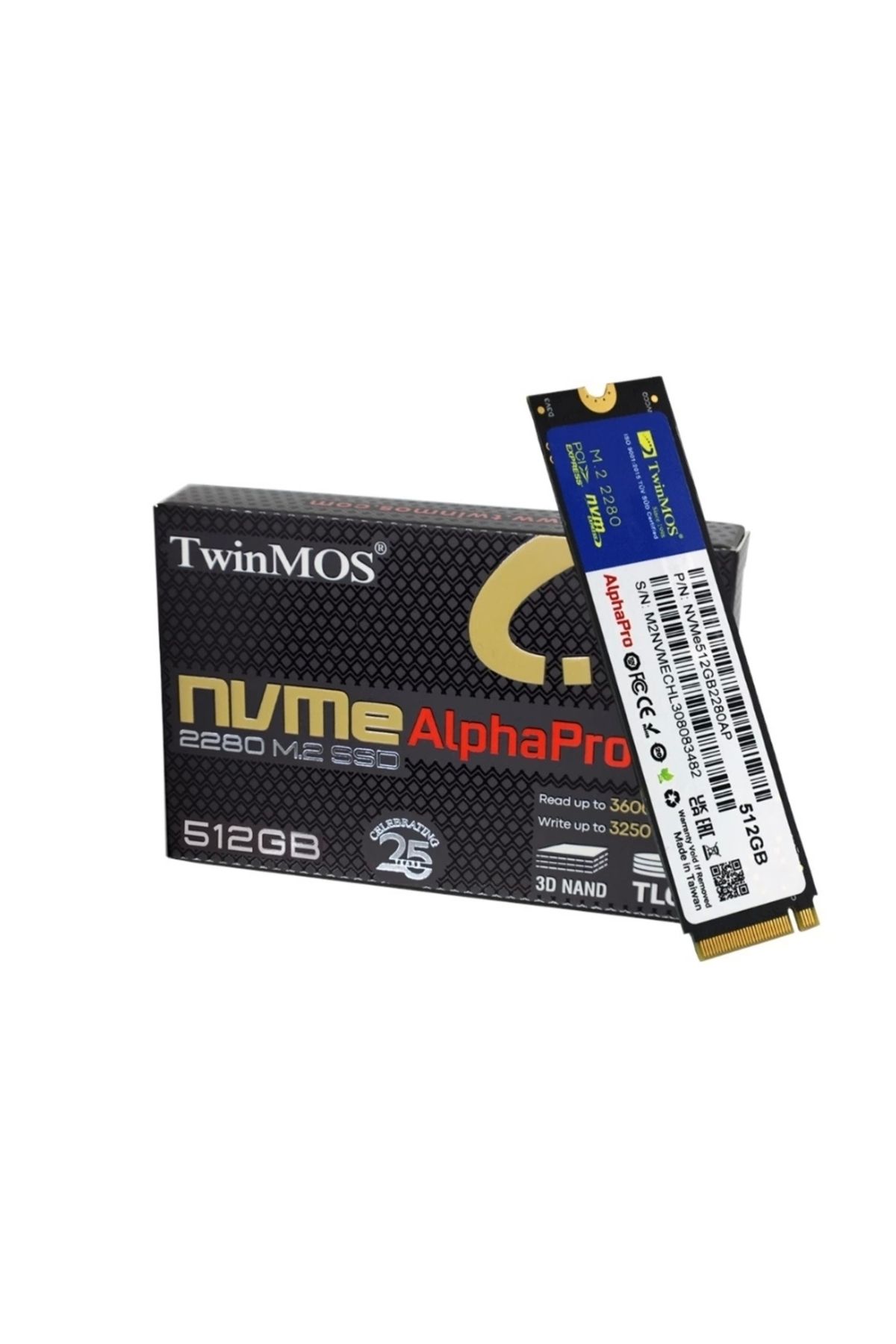 TwinMOS 512gb M.2 Pcıe Gen3 Nvme Ssd 3600-3250mb Nvme512gb2280ap