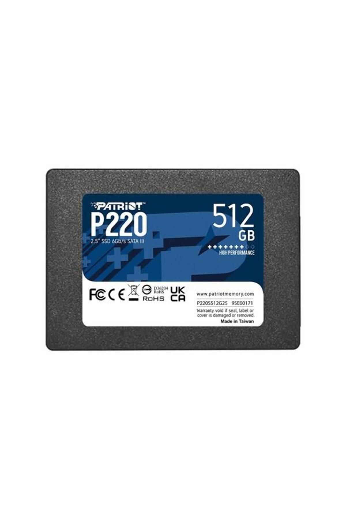 Patriot 512gb P220 P220s512g25 550-500mb/s Sata-3 Ssd Disk