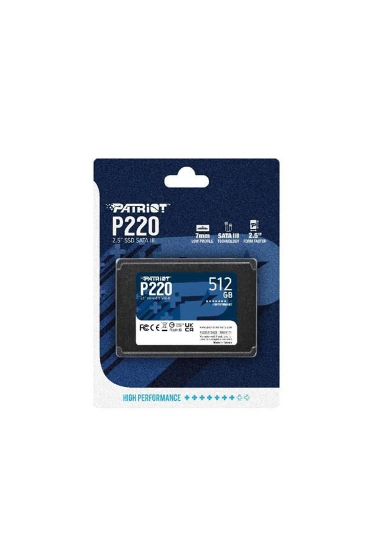 Patriot 512gb P220 P220s512g25 550-500mb/s Sata-3 Ssd Disk