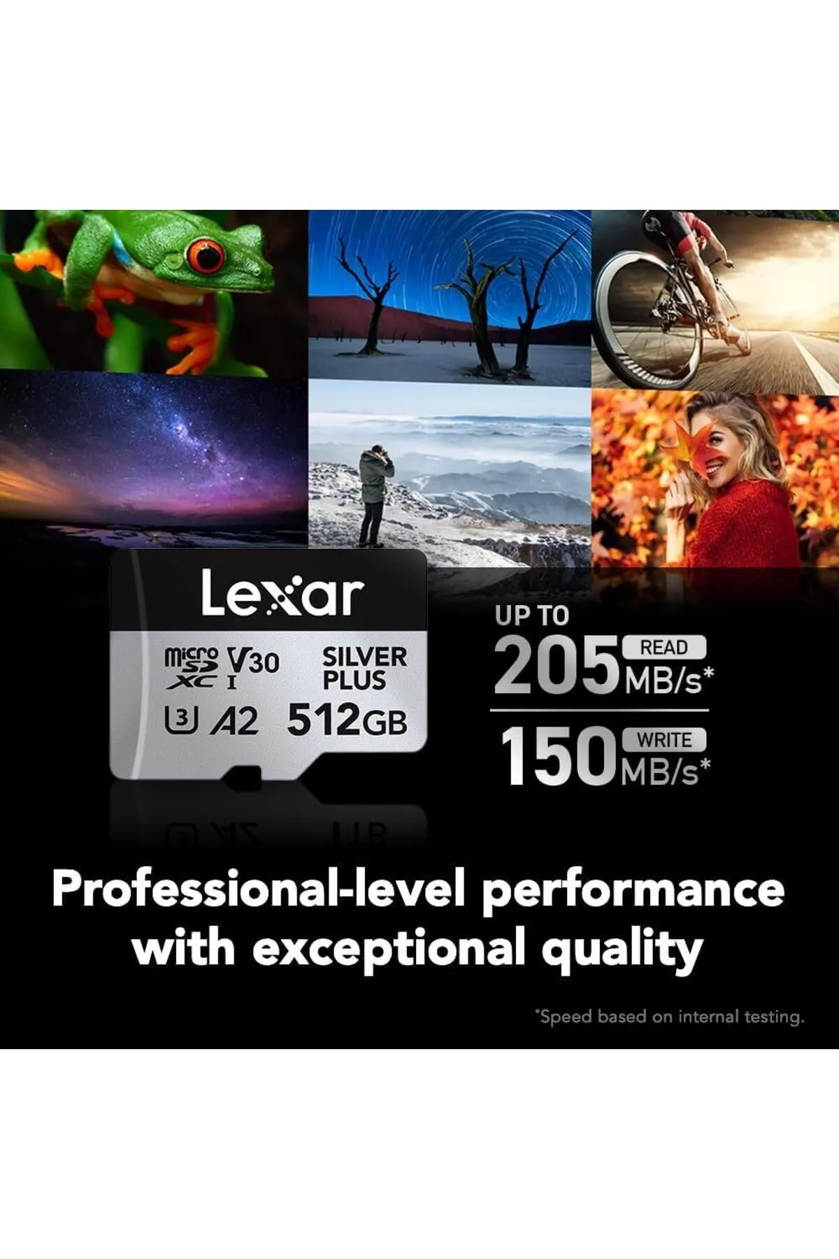 Lexar 512GB Silver Plus 205mb 4K V30 UHSI Micro SD Hafıza Kartı