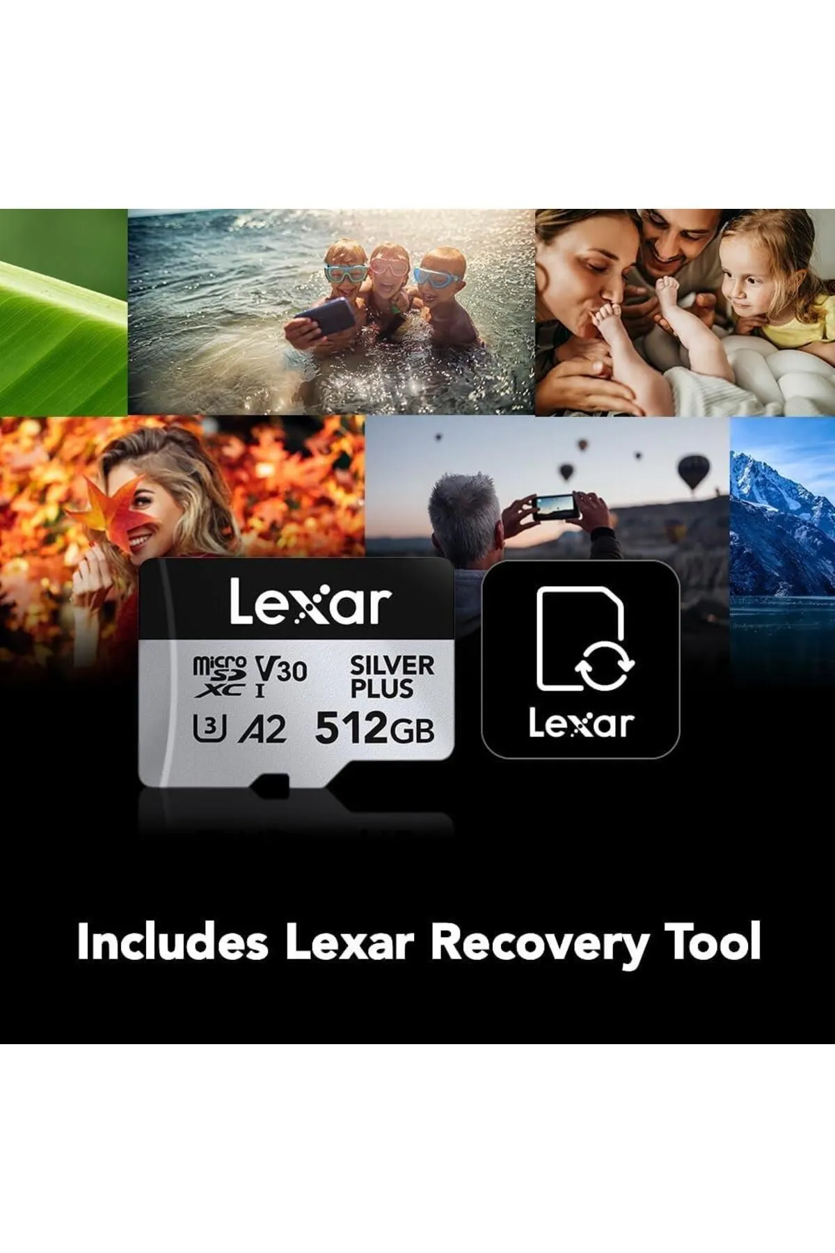 Lexar 512GB Silver Plus 205mb 4K V30 UHSI Micro SD Hafıza Kartı