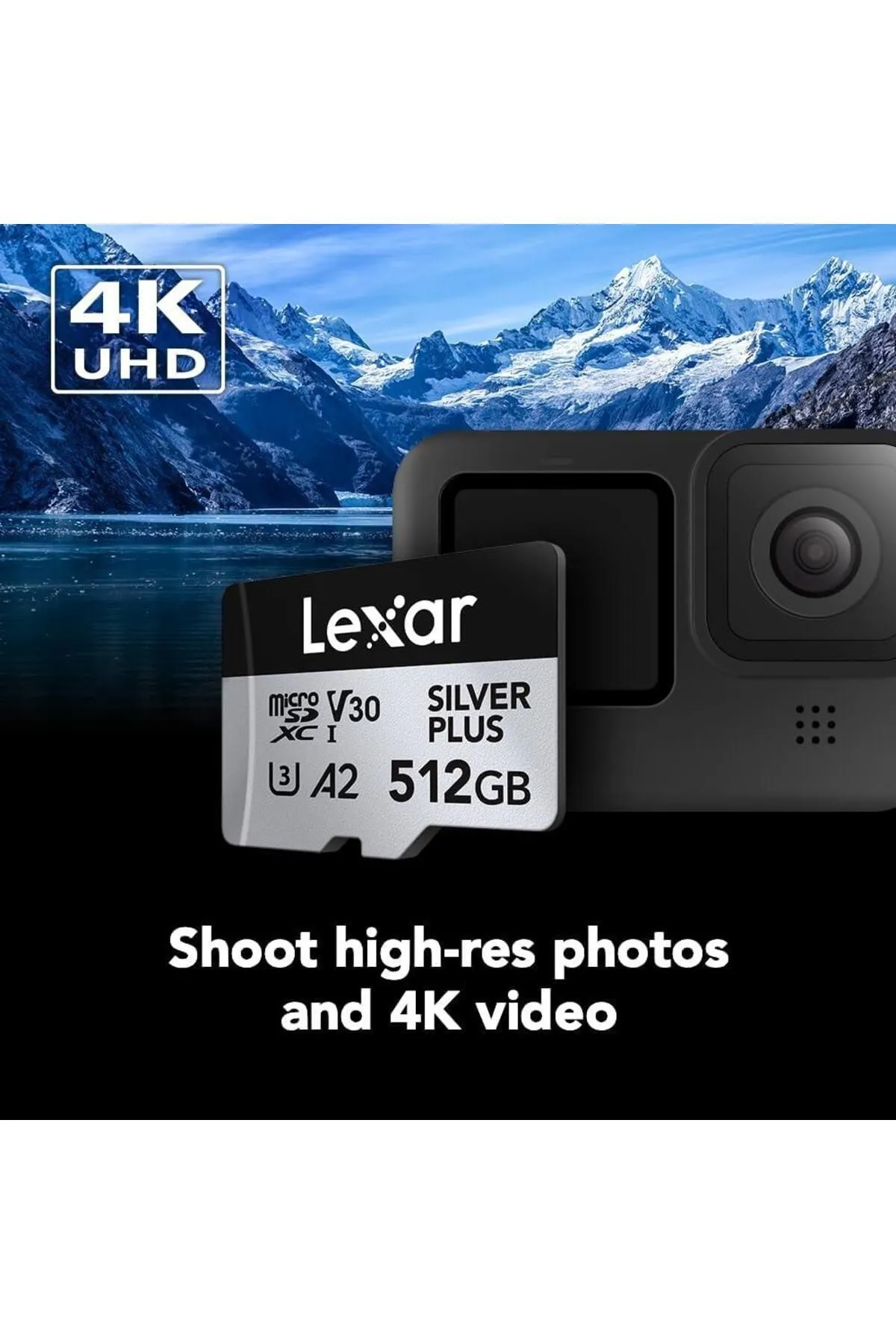 Lexar 512GB Silver Plus 205mb 4K V30 UHSI Micro SD Hafıza Kartı