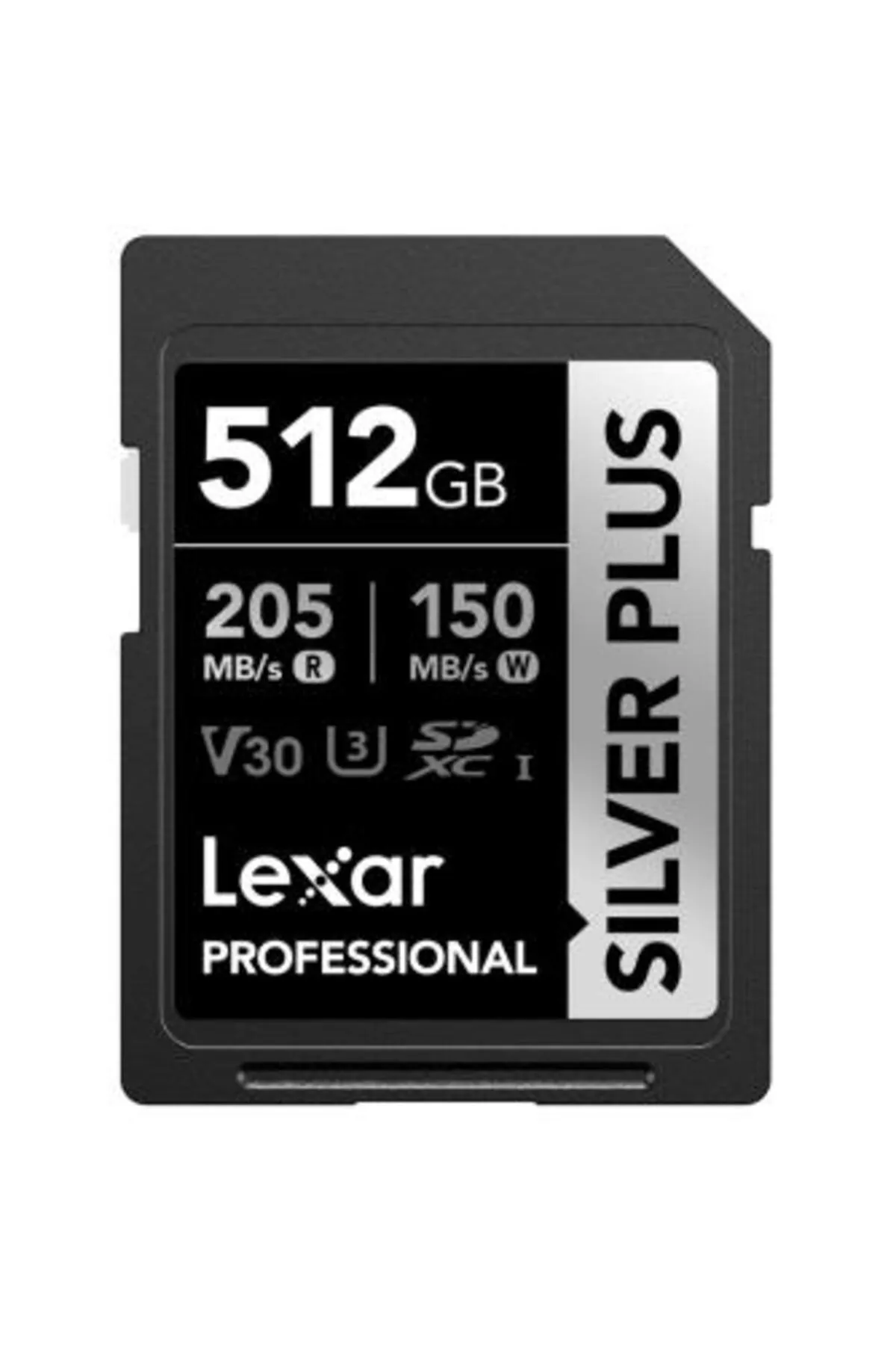 Lexar 512GB Silver Plus SD UhsI V30 U3 205MB/S Hafıza Kartı